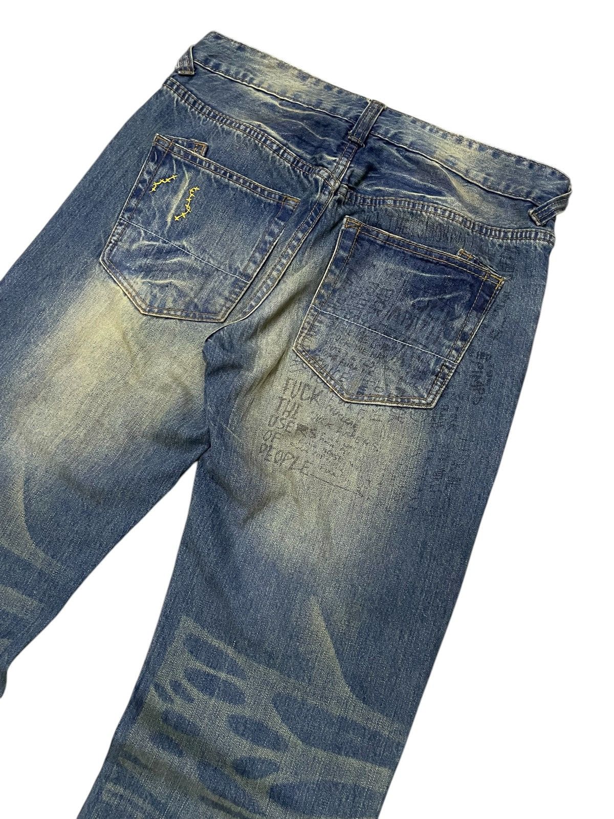 GOSTAR DE FUGA × Hysteric Glamour × Japanese Brand TuoGu Poems Muddy Wash Embroidered Jeans Size US 30 / EU 46 - 15 Thumbnail