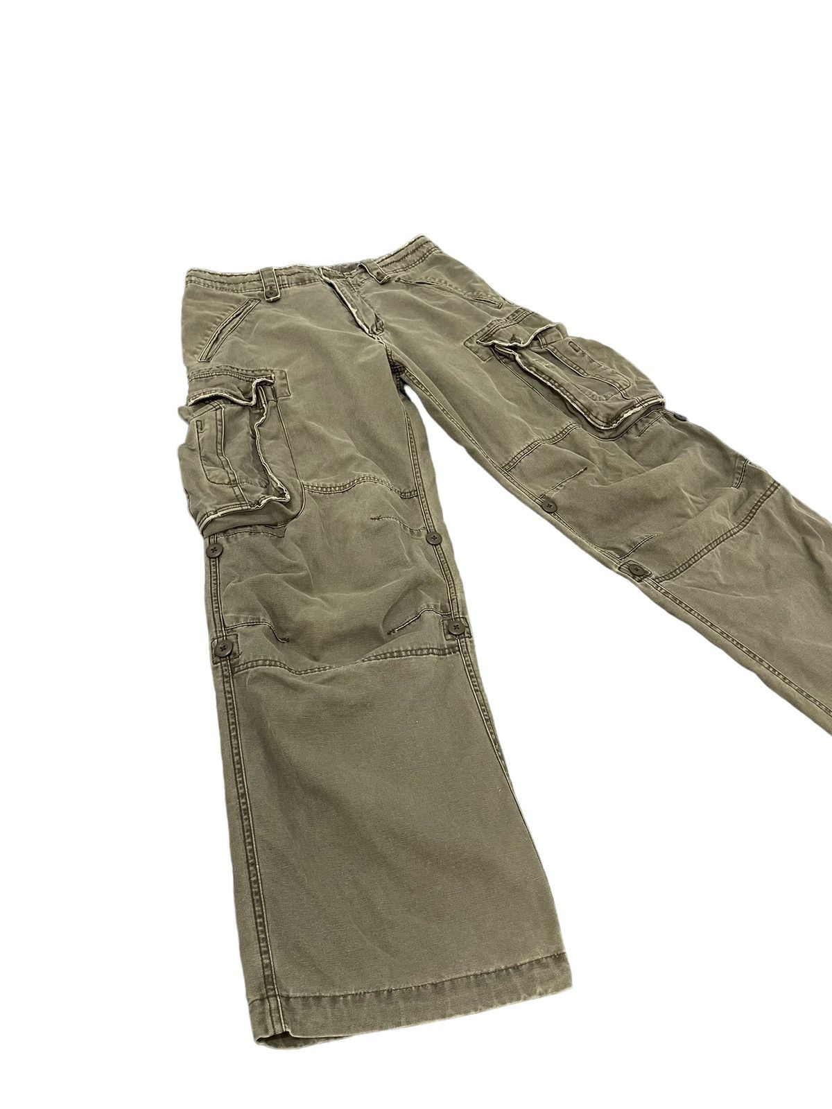 Japanese Brand Wide Cargo Sunny Cloud Cotton Canvas Military 7🟦2 Size US 31 - 2 Thumbnail