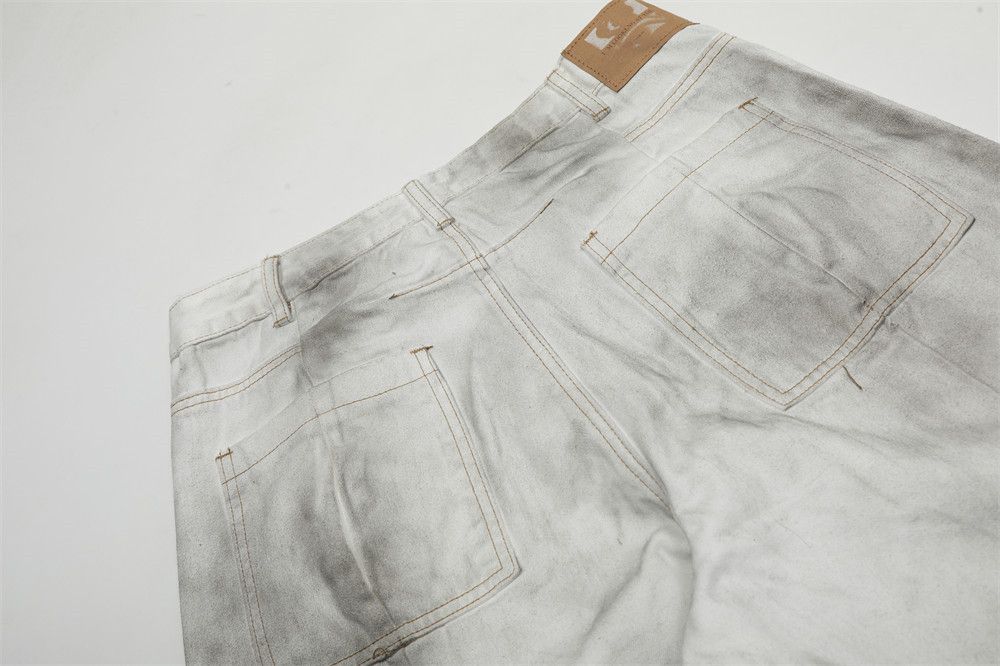 Vintage American street distressed men's loose hip-hop white jeans Size US 32 / EU 48 - 5 Thumbnail