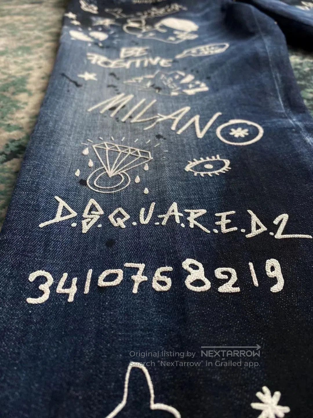 Dsquared2 dsquared2 graffiti print skinny jeans. Size US 44 / EU 60 - 4 Thumbnail