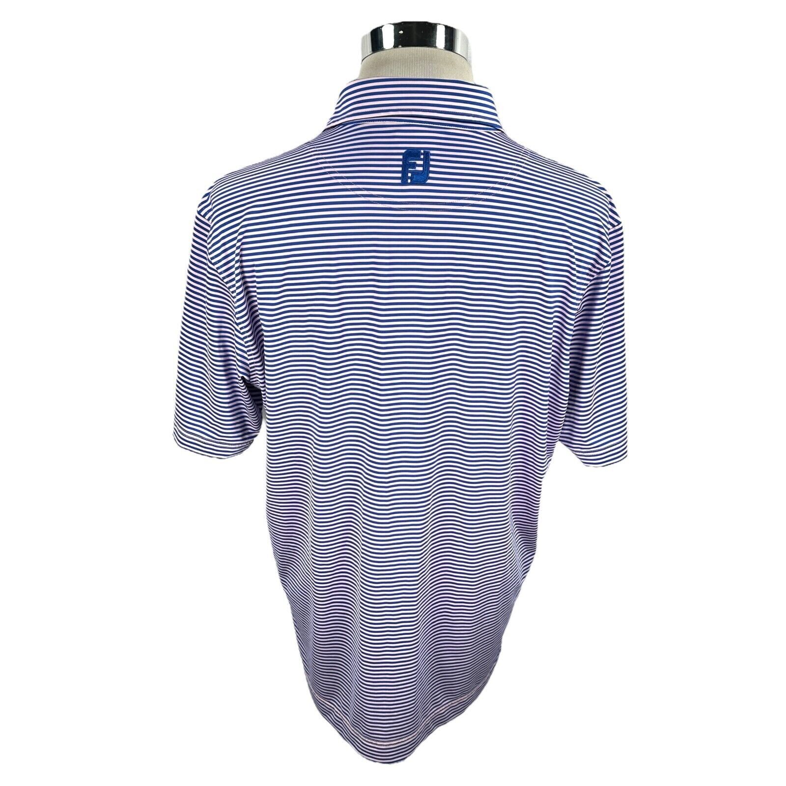 Footjoy FootJoy Polo Shirt Men's L Pink Blue Striped Polyester Golf Size US L / EU 52-54 / 3 - 4 Thumbnail