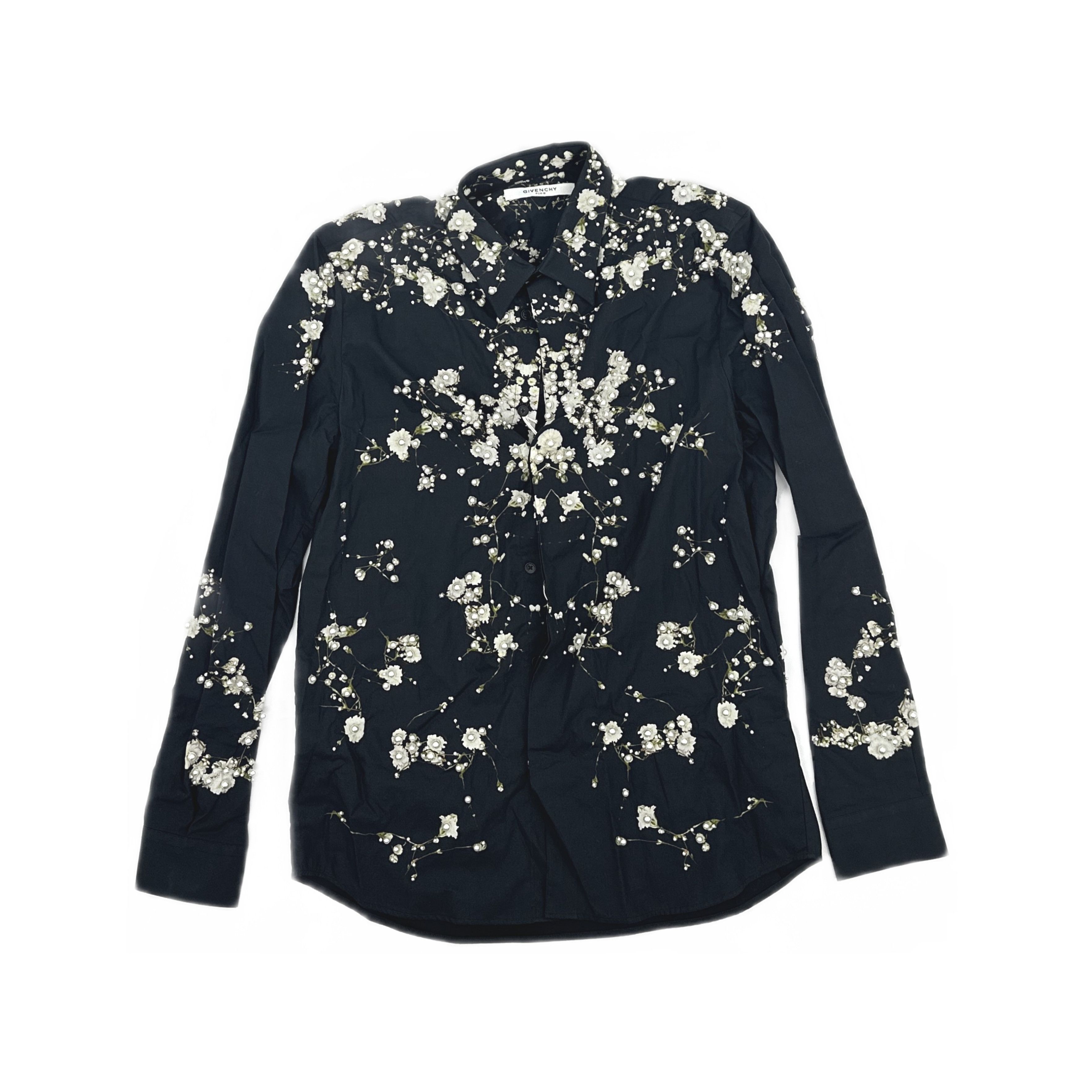 Givenchy Givenchy Floral Pearl Button Up Shirt Size M Size US XXS / EU 40 - 1 Thumbnail