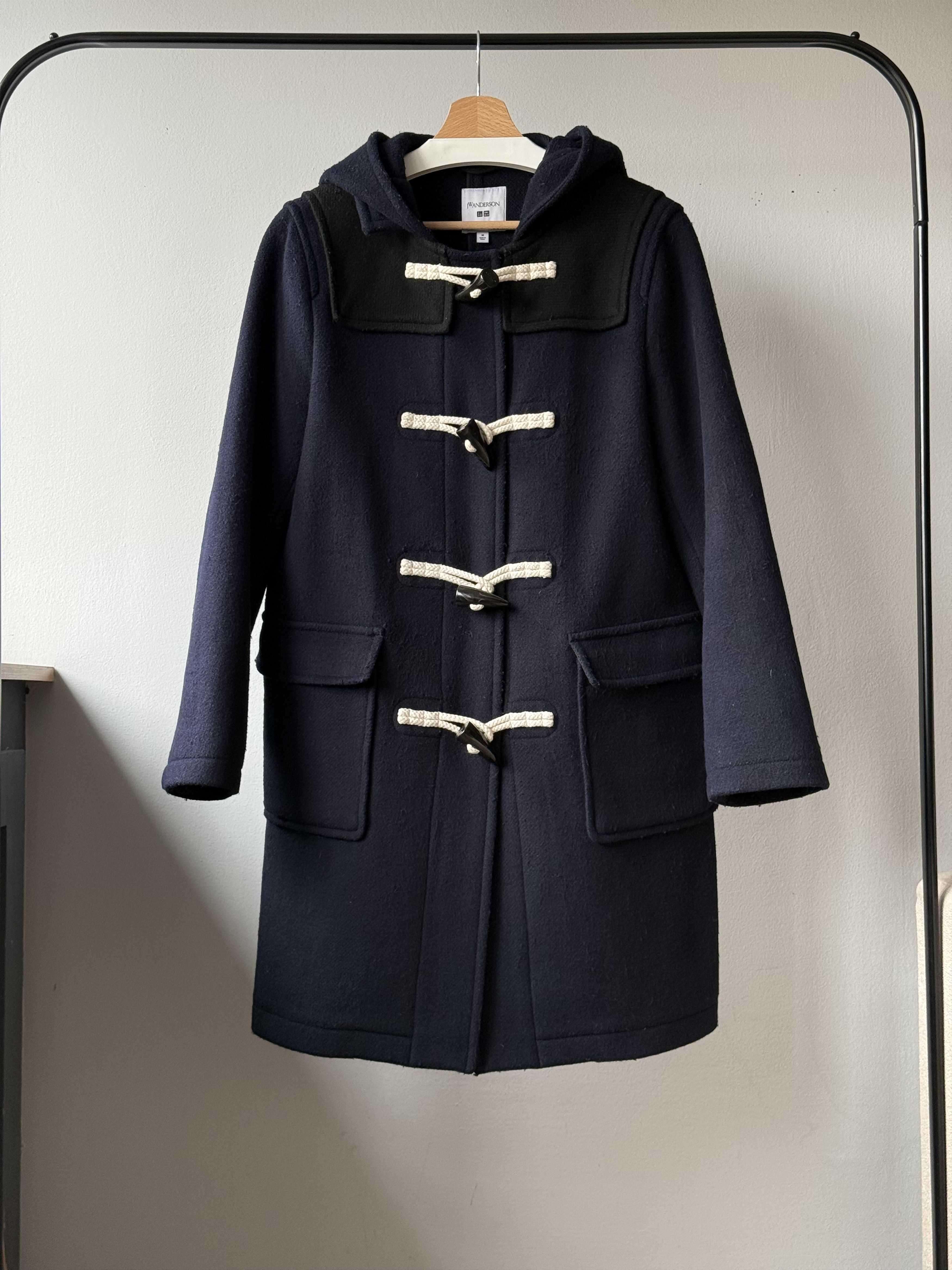 JW Anderson × Uniqlo 2017 J.W. Anderson x Uniqlo Blue Wool Hooded Duffle Coat Size M / US 6-8 / IT 42-44 - 1 Thumbnail