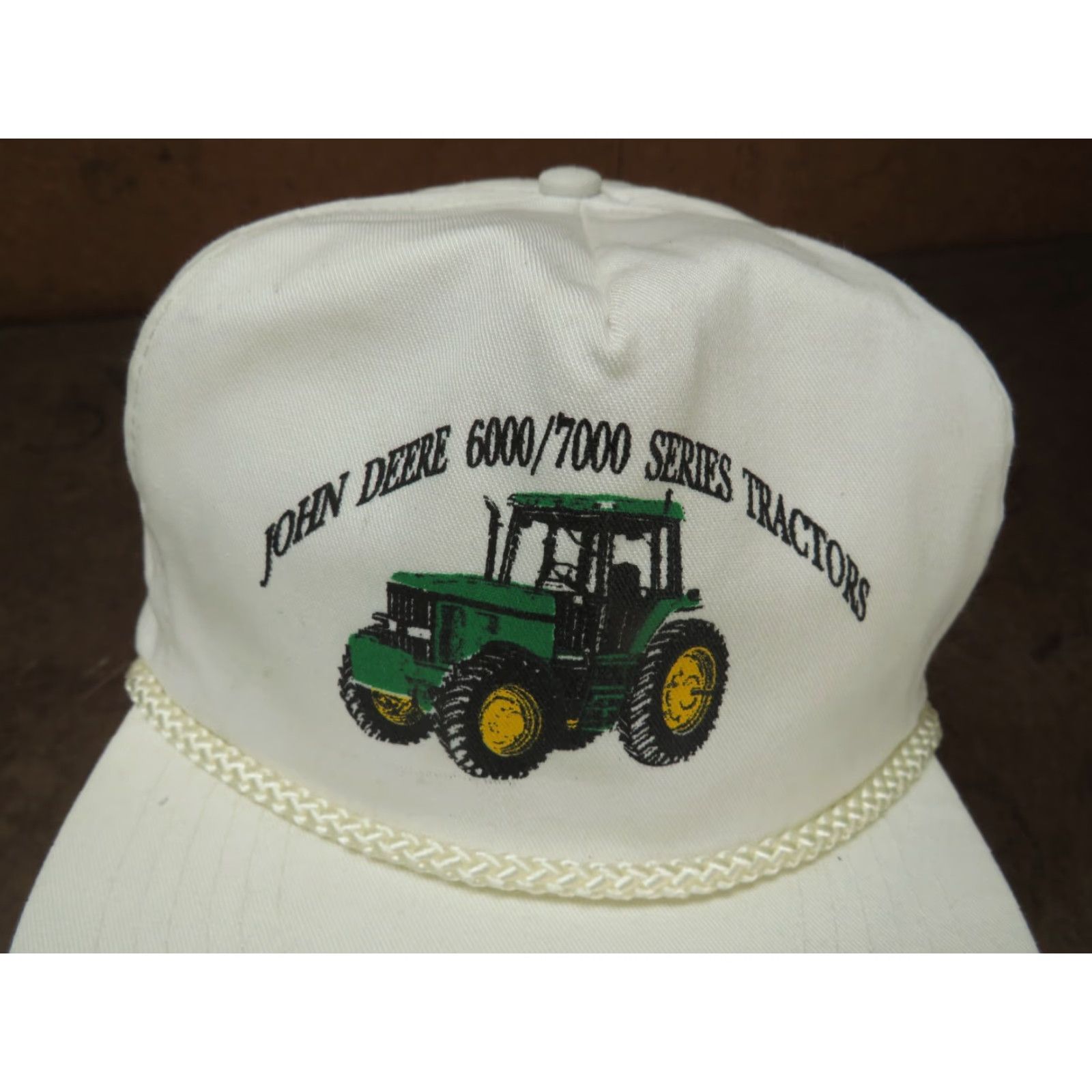 John Deere VINTAGE HaT Trucker Cap Hat Green John Deere JD 6000/7000 series Advertising 1980s Adjustable Snapback Mens/Boys? Size ONE SIZE - 2 Thumbnail