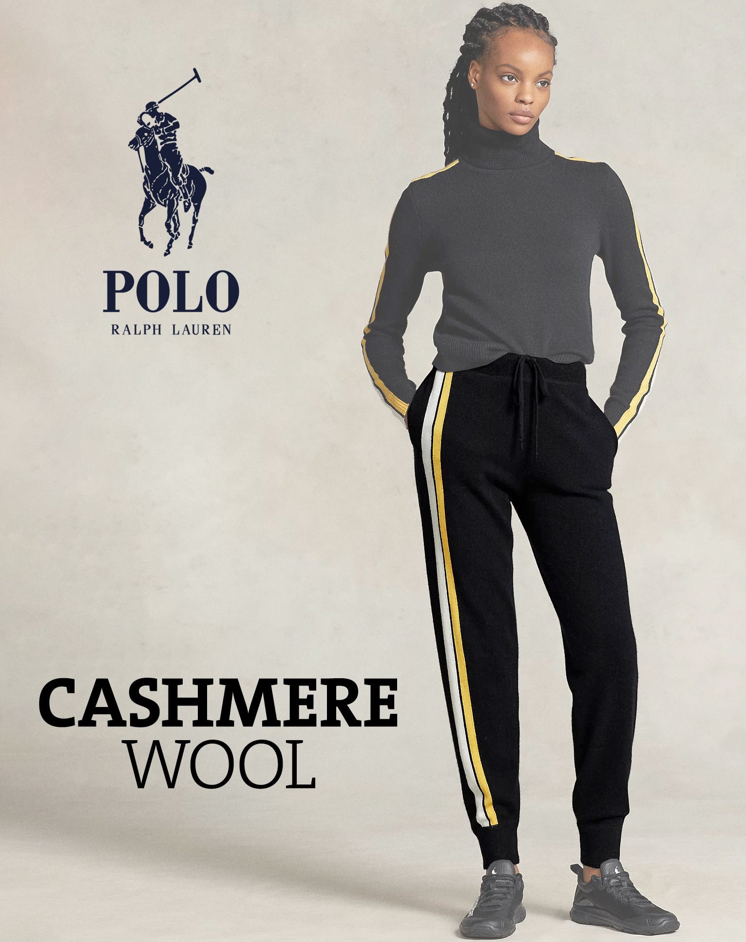 Polo Ralph Lauren MSRP~400€ Cashmere Wool knit Sweatpants size S warm&soft Size 28" / US 6 / IT 42 - 1 Thumbnail