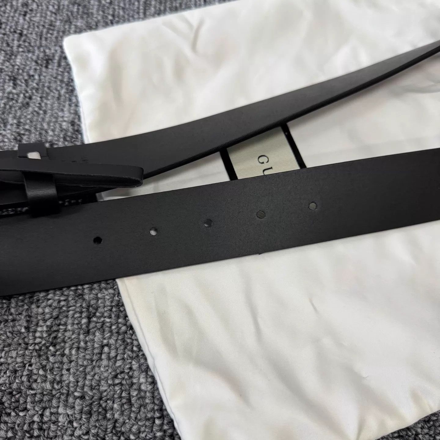 Gucci Gucci GG Silver Buckle Black Belt 99 New 95·38 Size ONE SIZE - 4 Thumbnail