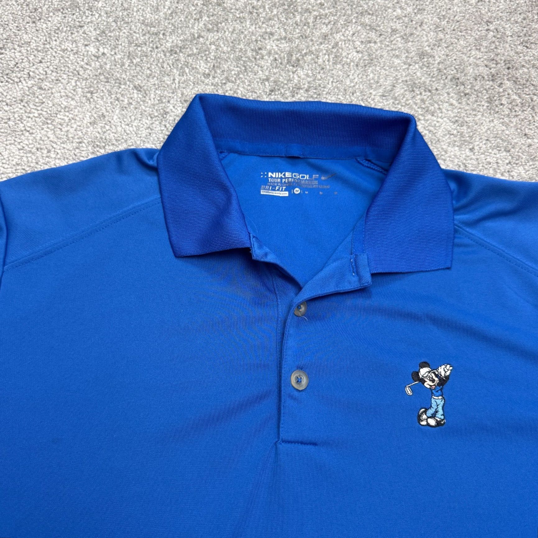 Nike Nike Golf Polo Shirt Mens XL Blue Mickey Mouse Dri-Fit Disney Parks Cartoon Logo All Seasons Breathable Size US XL / EU 56 / 4 - 3 Thumbnail