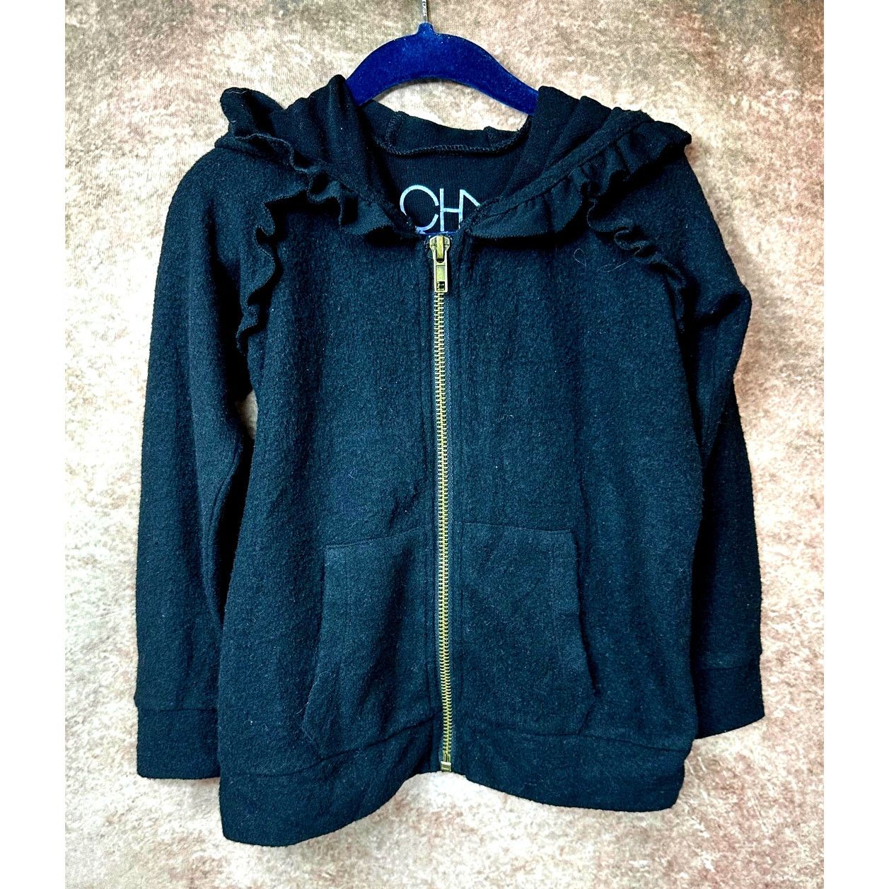 Other Chaser Girls Long Sleeve Hoodie Ruffle Detail Black - size 3 Size ONE SIZE - 15 Thumbnail