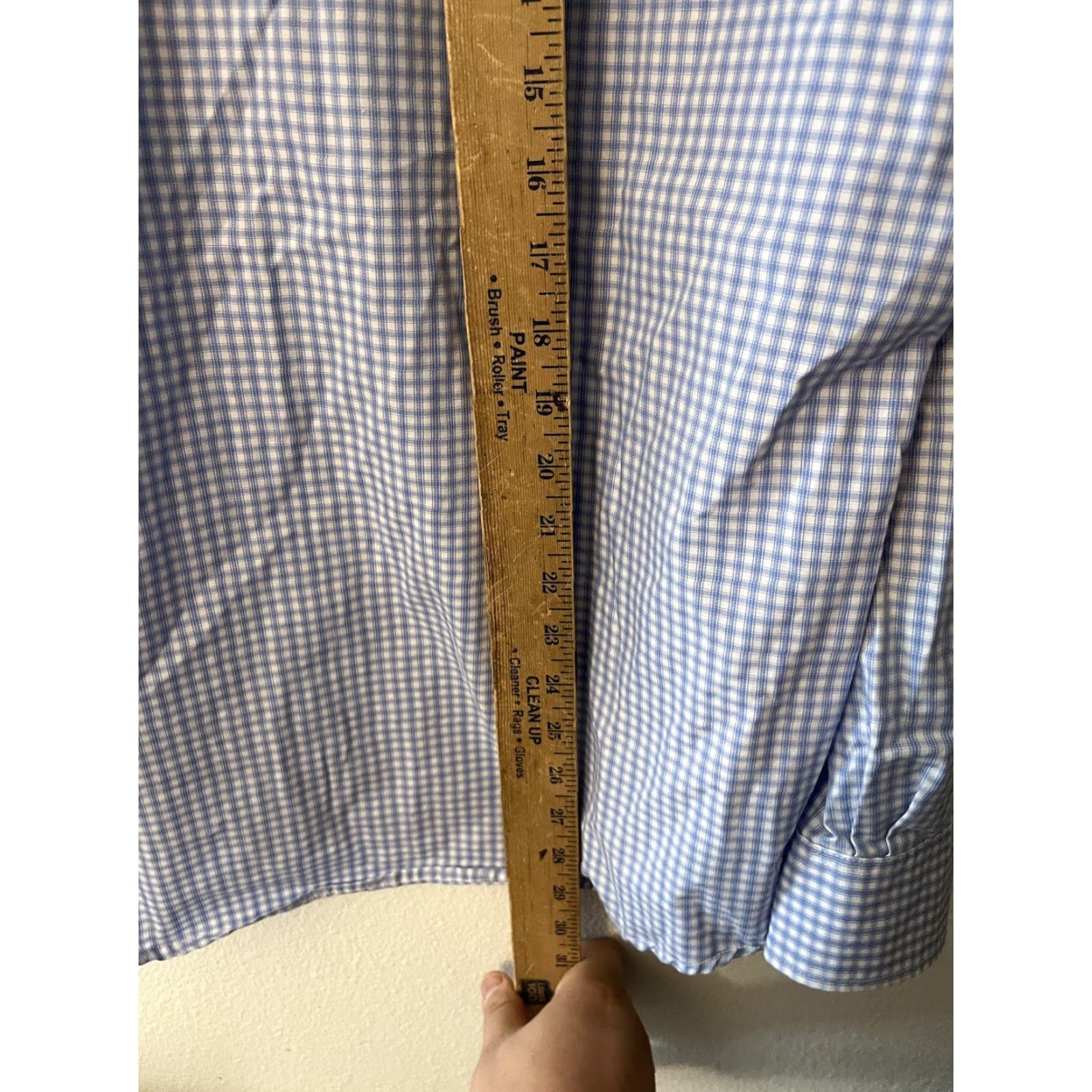 Michael Kors Michael Kors Button-Front Shirt Mens Regular Fit Blue Gingham No Iron Long Sleeve 15.5 Men Size US M / EU 48-50 / 2 - 4 Thumbnail