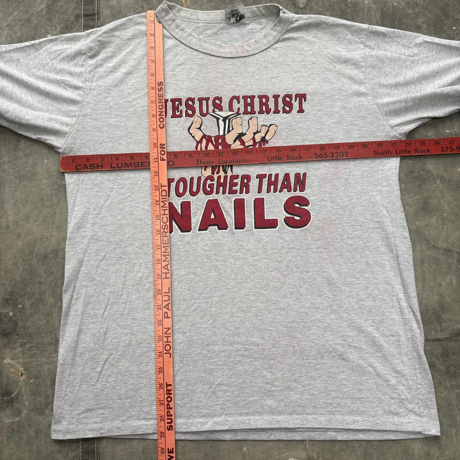 Vintage Vintage 90s Jesus Tougher Than Nails Bloody Graphic Shirt Size US XL / EU 56 / 4 - 4 Thumbnail