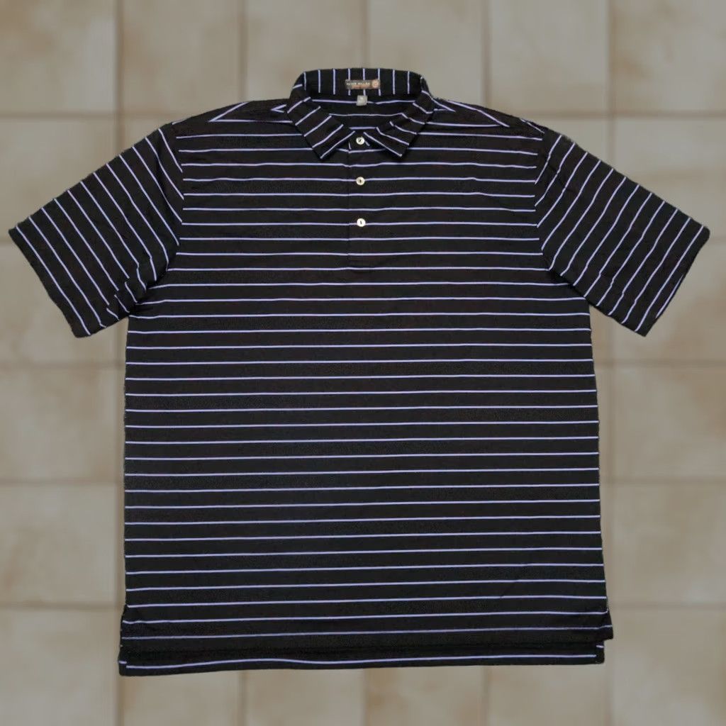Peter Millar Peter Millar Polo Shirt Mens XL Black Purple Striped Short Sleeve Summer Comfort Size US XL / EU 56 / 4 - 1 Thumbnail