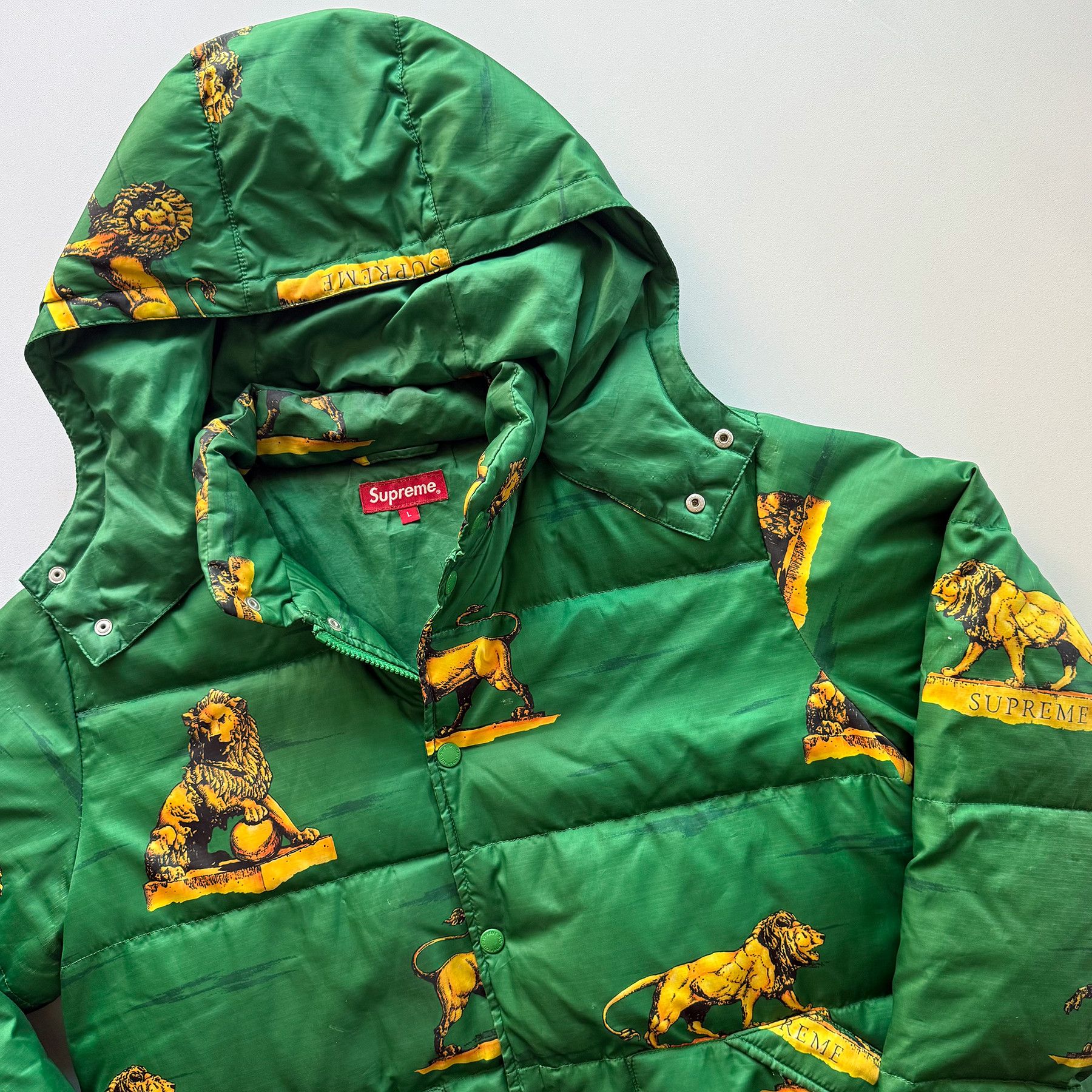 Supreme FW13 Lions Puffy Down Jacket Size US L / EU 52-54 / 3 - 9 Thumbnail