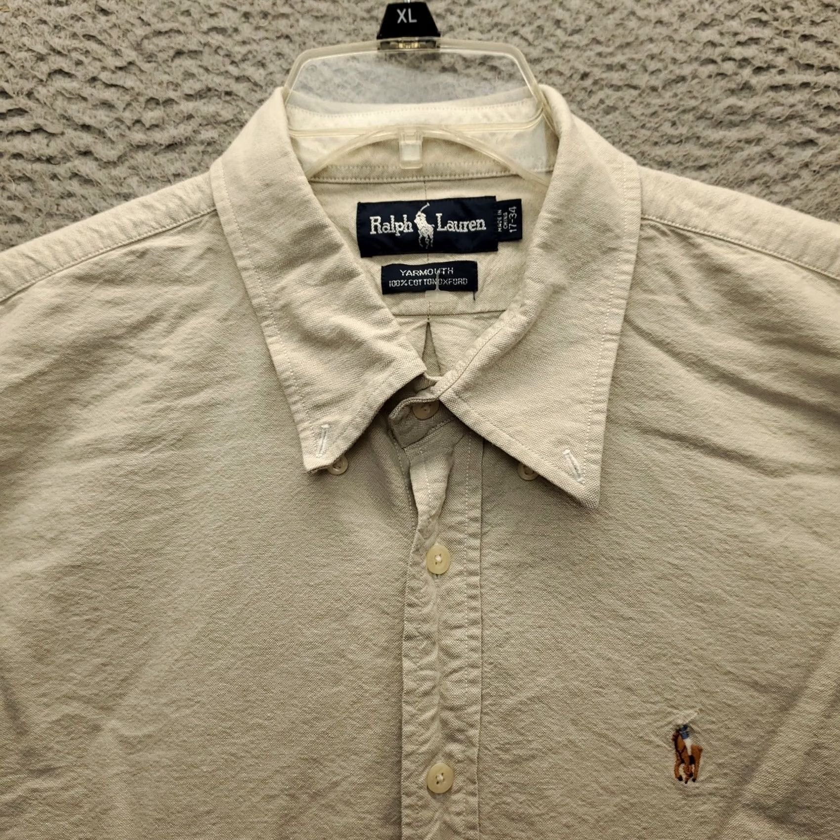 Ralph Lauren Ralph Lauren Dress Shirt Mens Size 17 Brown Oxford Long Sleeve Collared Button Down Size 46R - 5 Thumbnail