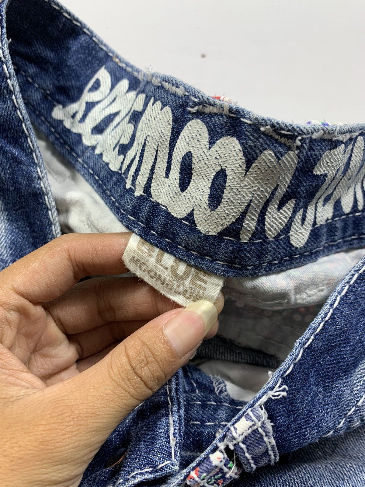 If Six Was Nine Blue Moon Blue Denim Patch Kurt Cobain Style Size US 28 / EU 44 - 5 Thumbnail