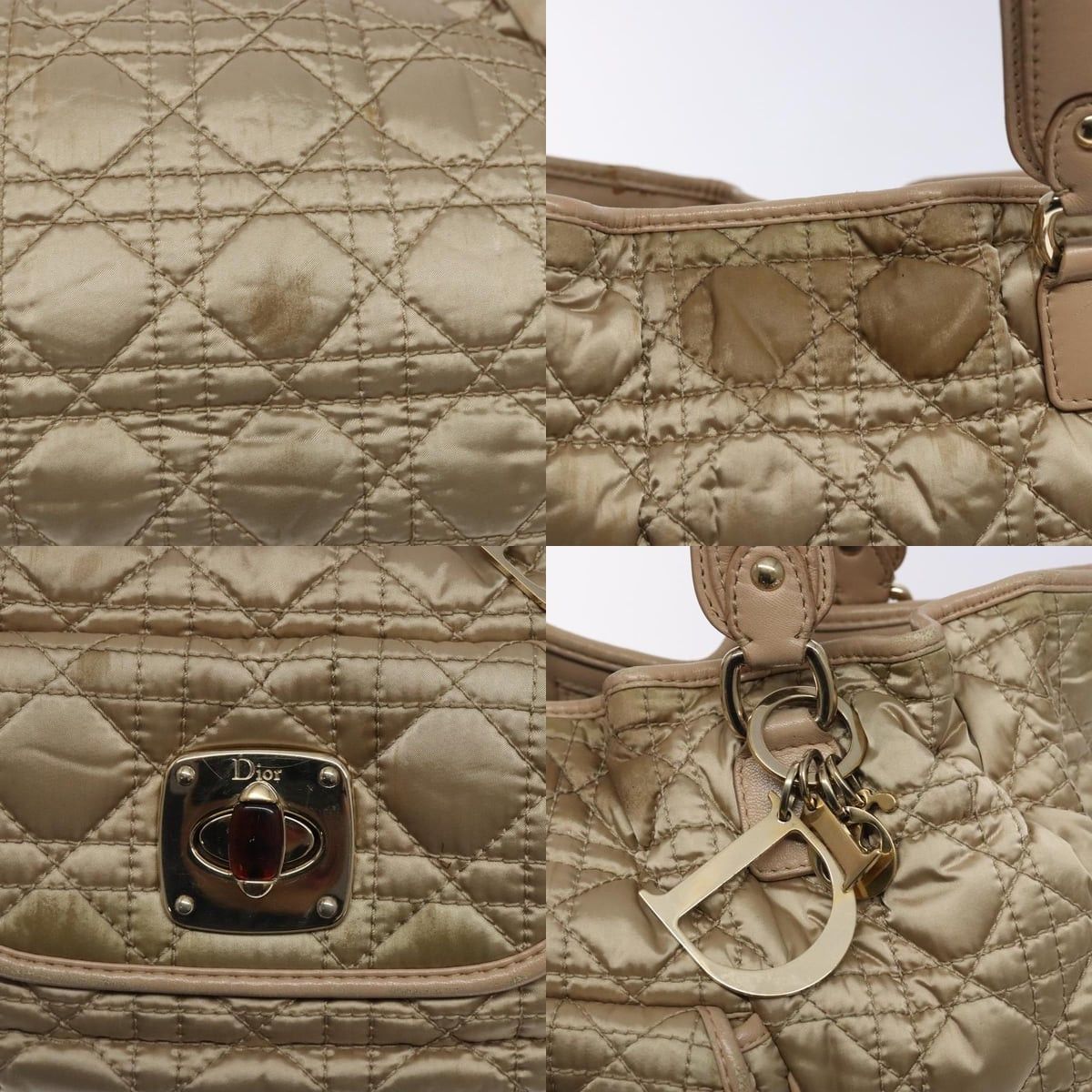 Dior DIOR Canage Hand Bag Nylon Beige Gold Size ONE SIZE - 11 Thumbnail