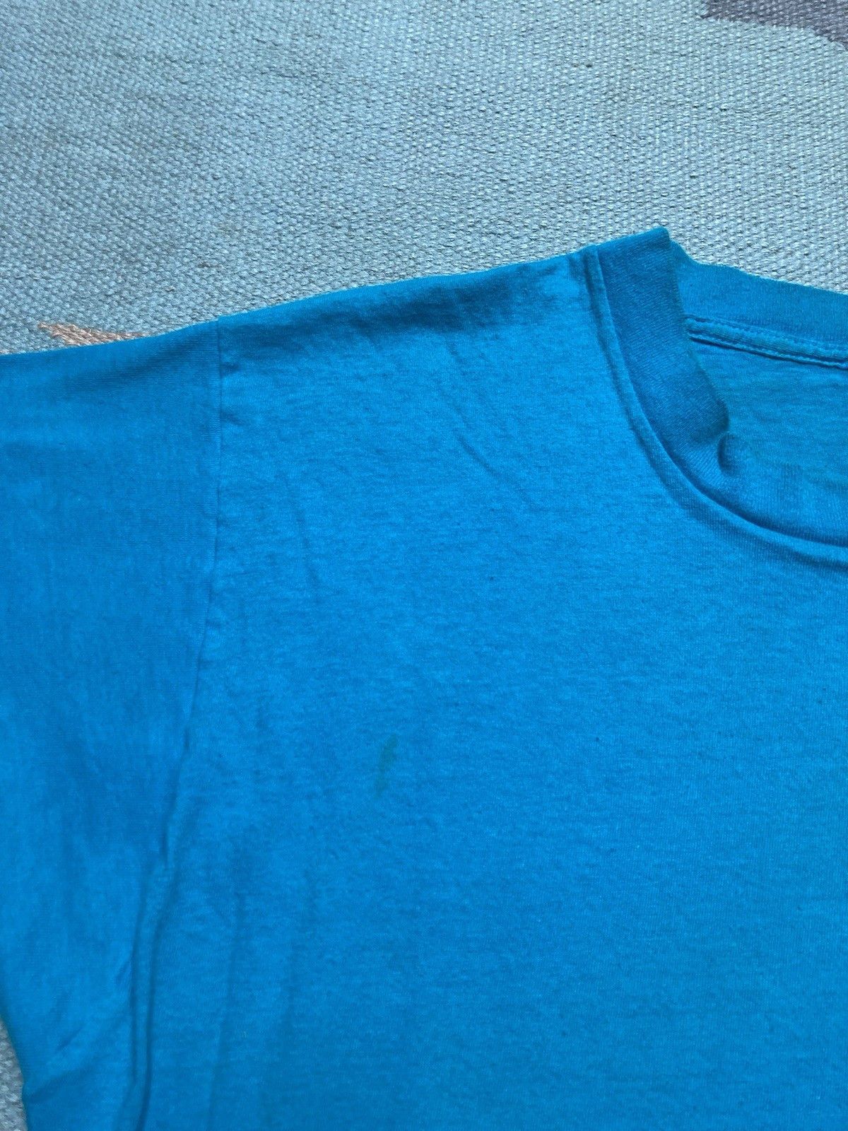 Vintage 80s pocket t shirt blank teal fruit of loom cotton soft XL Size US XL / EU 56 / 4 - 5 Thumbnail