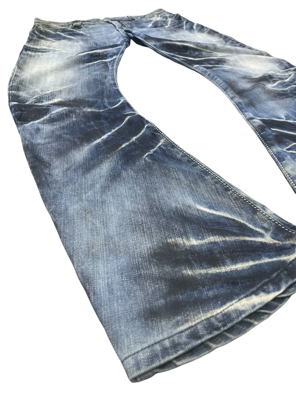 BUFFALO BOBS Buffalo Bobs Claw Mark Oil Spiral Curved Seam Flare Jeans Size US 32 / EU 48 - 8 Thumbnail