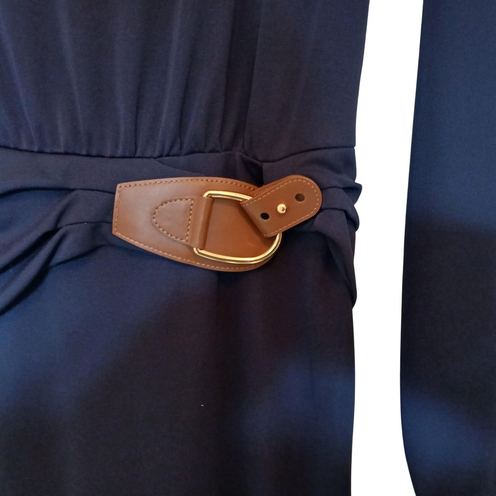Lauren Ralph Lauren NWT - Ralph Lauren Buckle Trim Stretch Jersey Navy Dress 2 Size XS / US 0-2 / IT 36-38 - 6 Thumbnail