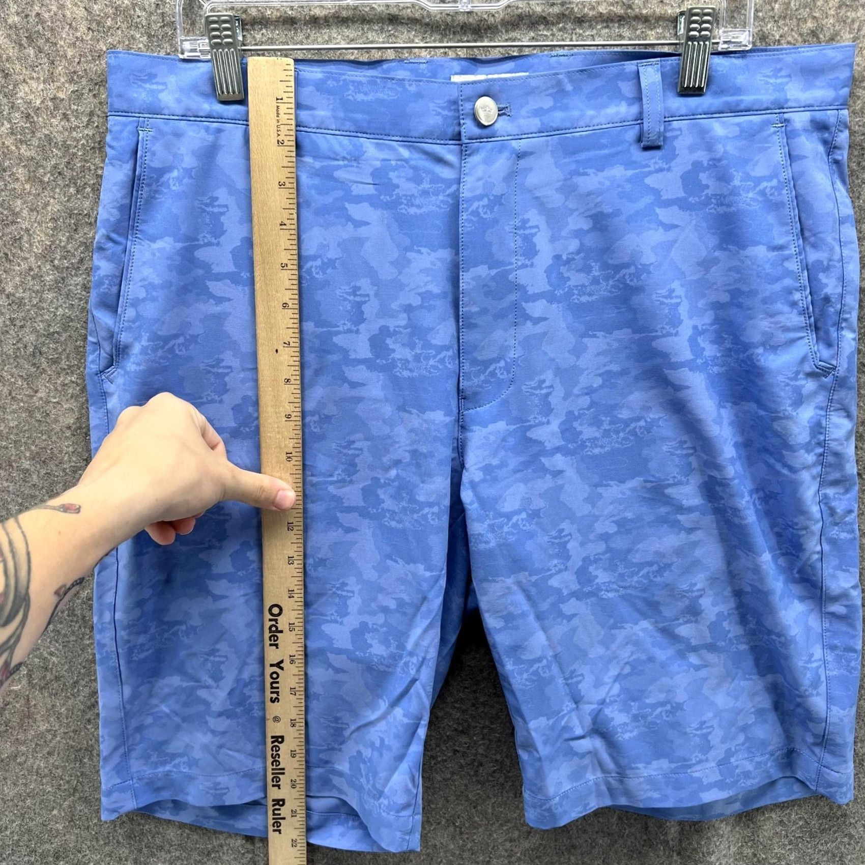 Peter Millar Peter Millar Shorts Men 35 Camouflage Blue Chino Flat Front Casual Outdoors Golf Shirt H Size US 35 - 6 Thumbnail