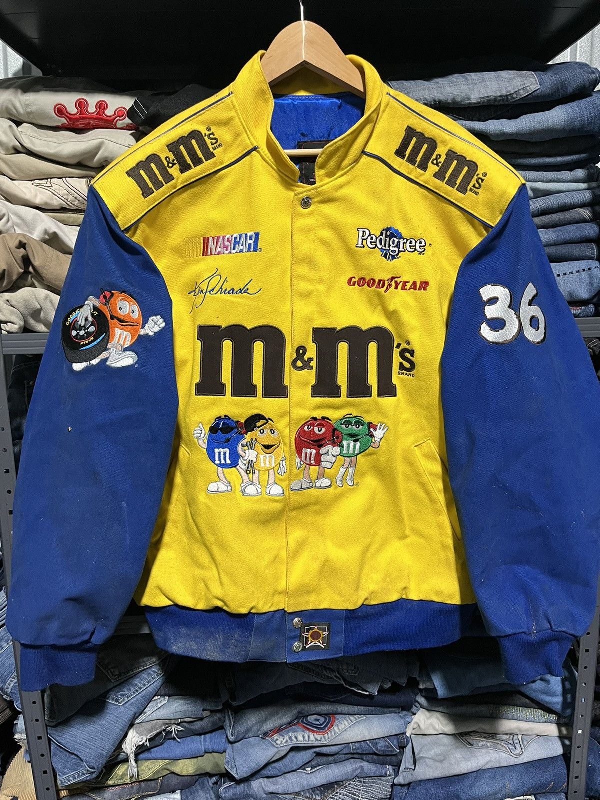 Jeff Hamilton × NASCAR × Vintage Crazy Vintage 90s M&M Jeff Hamilton NASCAR Racing Jacket Size US XL / EU 56 / 4 - 3 Thumbnail
