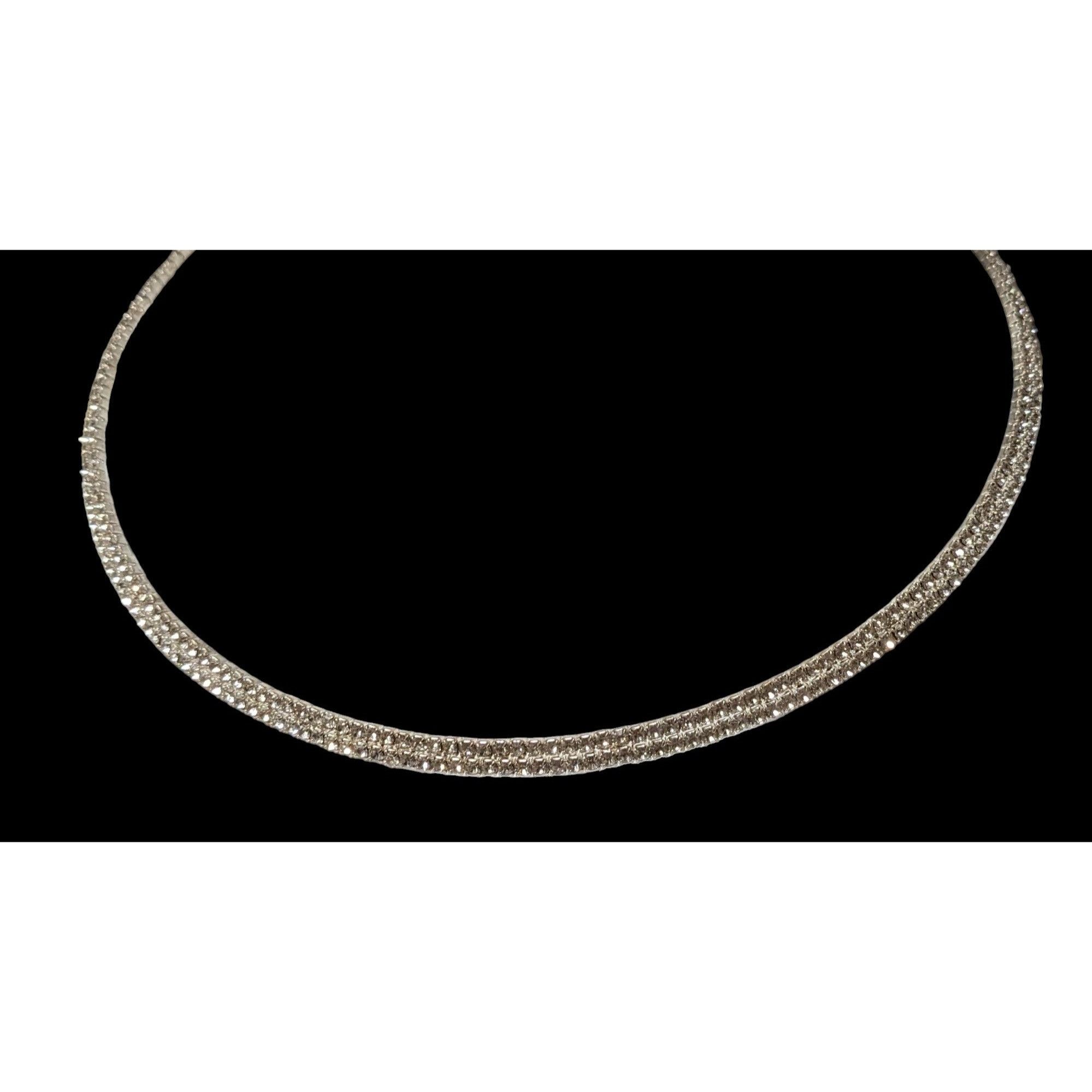 Other Claire's Y2K Silver Rhinestone Collar Necklace Size ONE SIZE - 2 Thumbnail