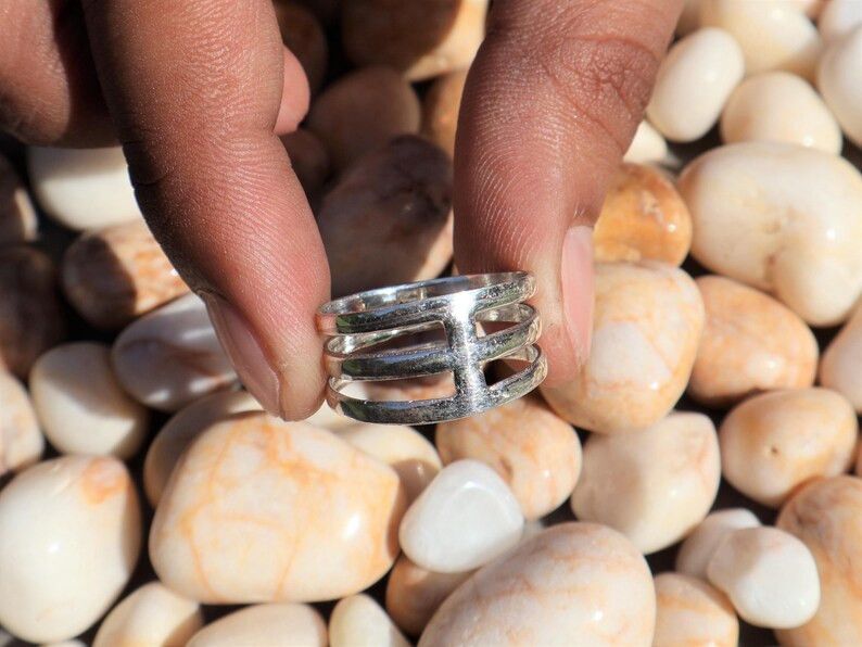 Handmade Triple Band Ring, Handmade Sterling Silver Promise Jewelry, Size ONE SIZE - 3 Thumbnail