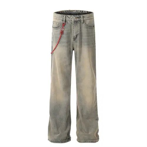Japanese Brand × Jean American washed distressed loose side chain straight jeans Size US 32 / EU 48 - 1 Thumbnail