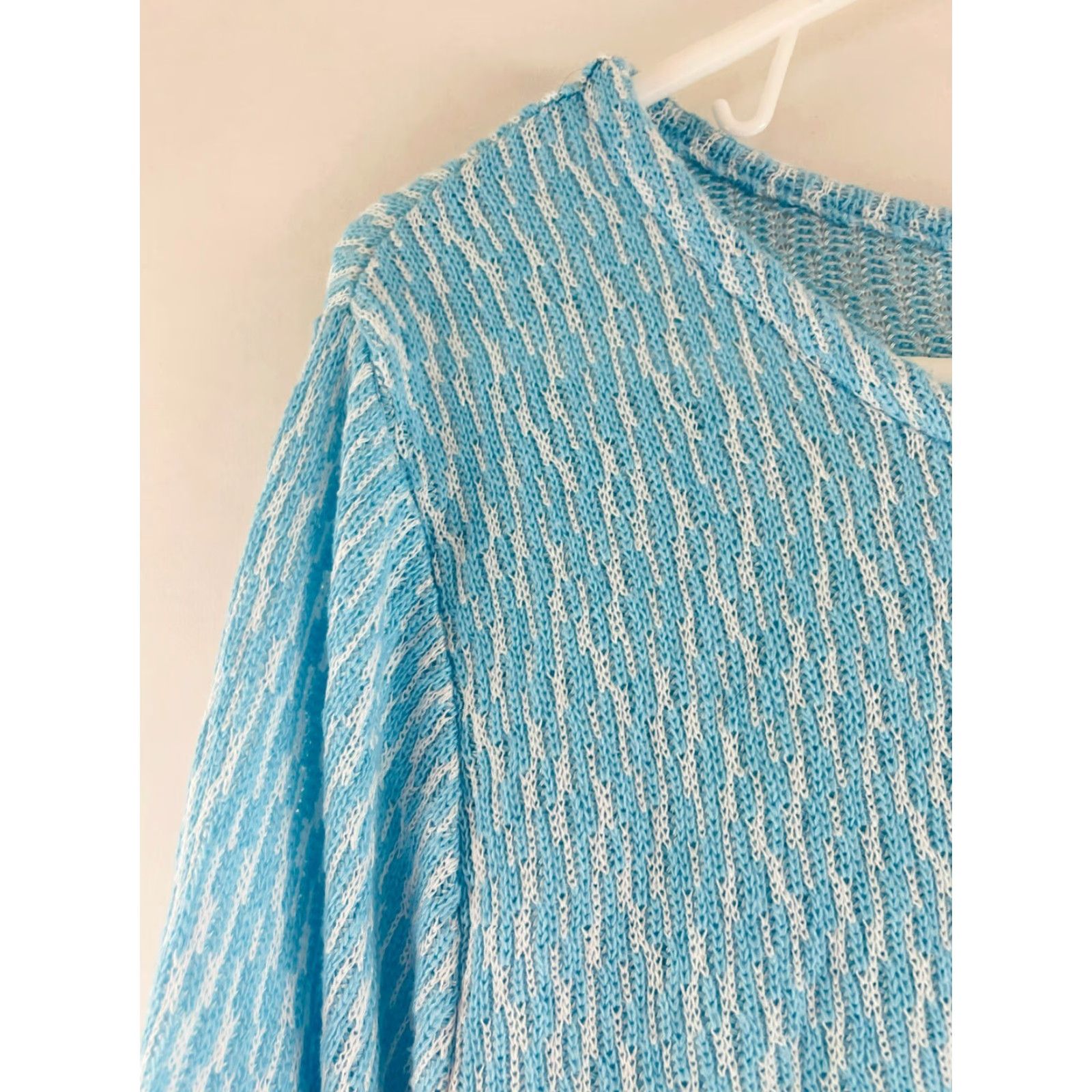 Vintage Chelsea & Theodore Sweater Women's 2XL Blue Knit Boatneck Long Slv Oversize Pullover Size XXL / US 16-18 / IT 52-54 - 3 Thumbnail