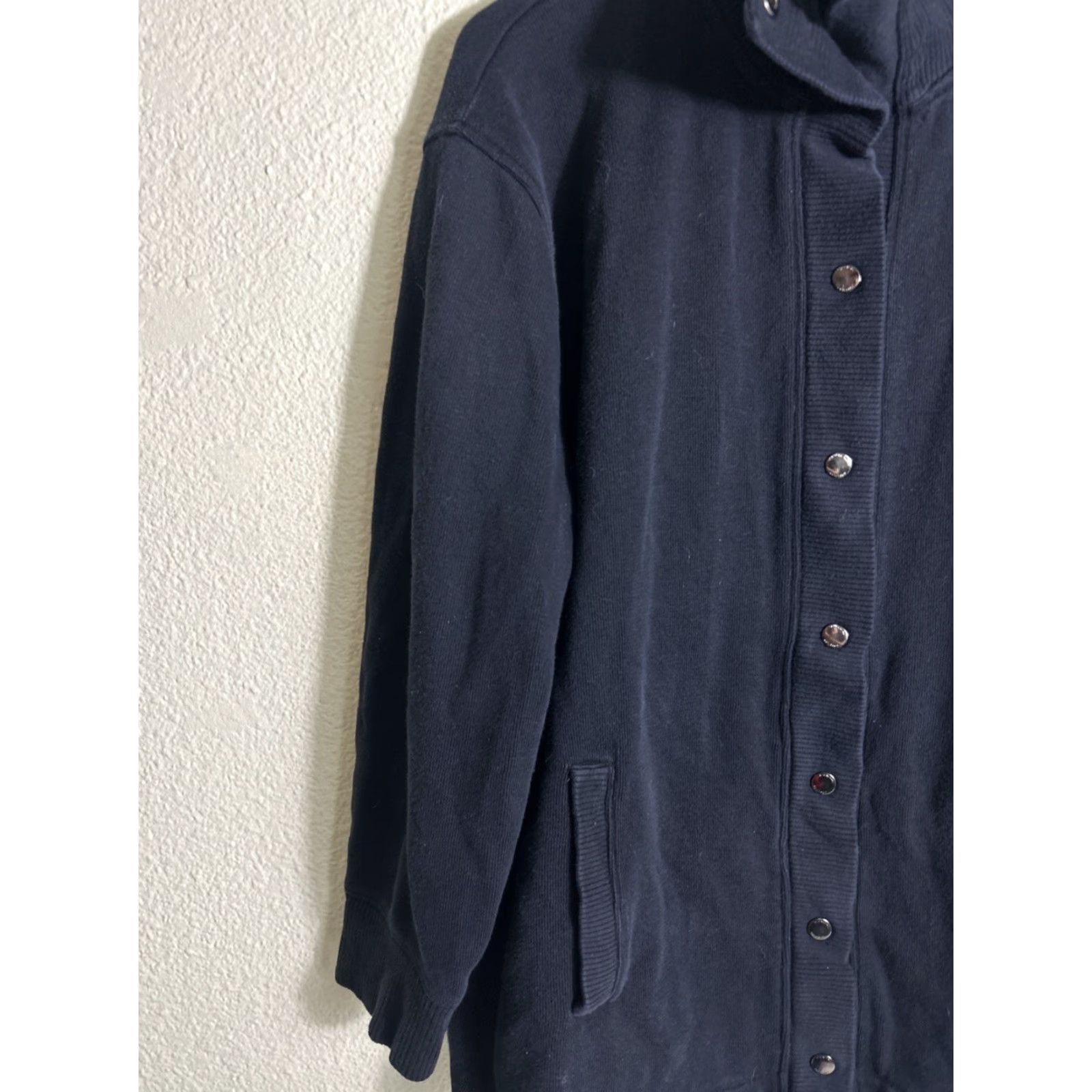 Ralph Lauren Lauren Ralph Lauren Cardigan Women Snap Pockets Navy Cotton Blend XL Blue Sweater Size XL / US 12-14 / IT 48-50 - 2 Thumbnail