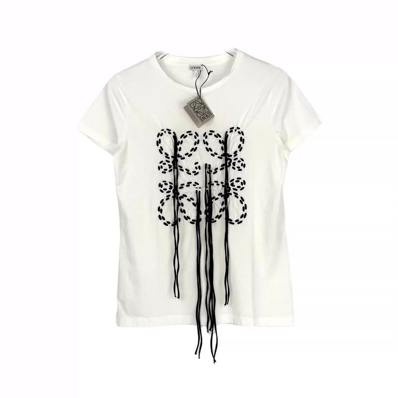 Loewe Loewe Milk white tassel logo short sleeve T-shirt Size XS / US 0-2 / IT 36-38 - 1 Thumbnail