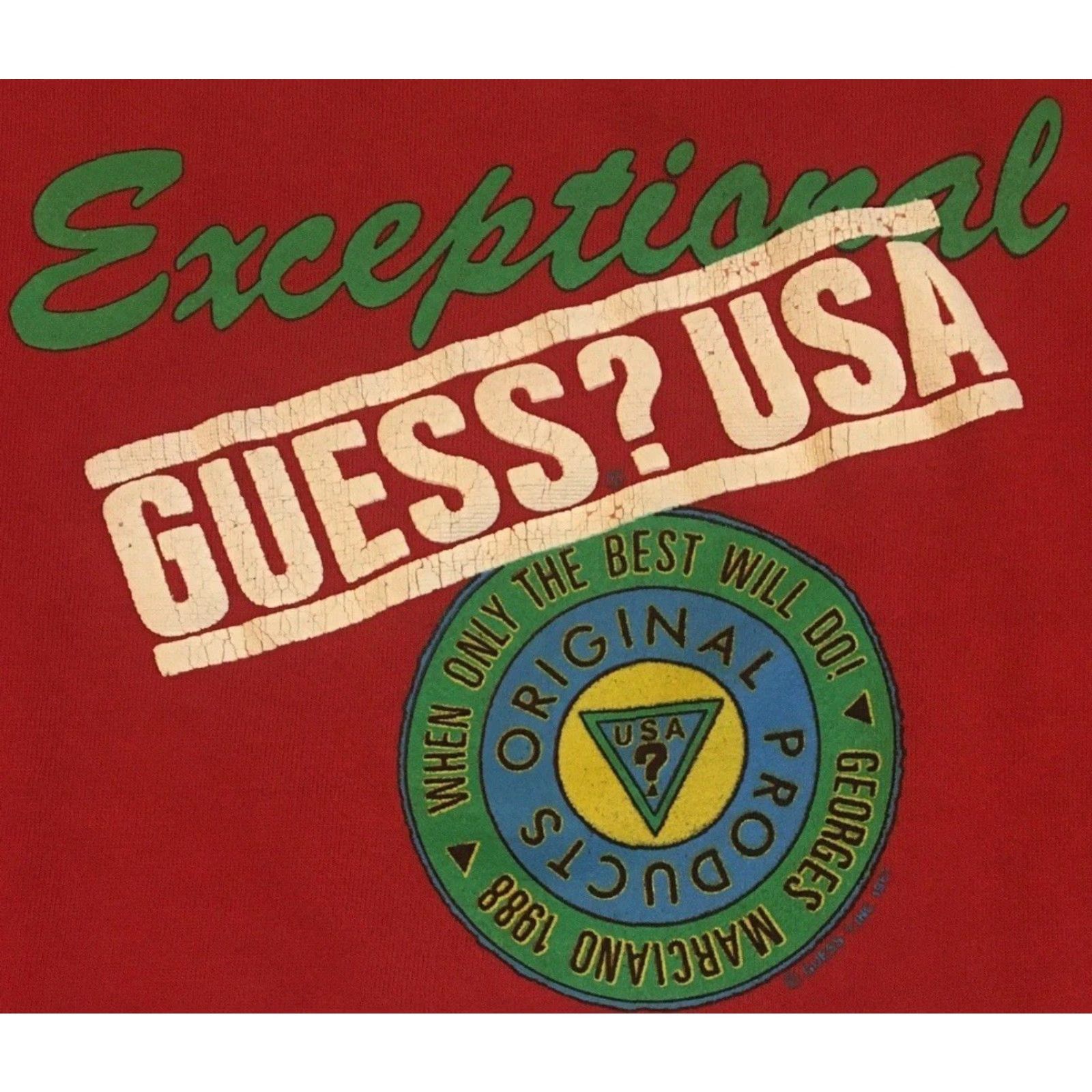 Guess VINTAGE Guess Jeans Sweatshirt Hoodie M Red 80s 90s USA Boxy Women Pullover Athletic Popular Retro Grunge Surf Skate Basketball style Spellout Size M / US 6-8 / IT 42-44 - 2 Thumbnail