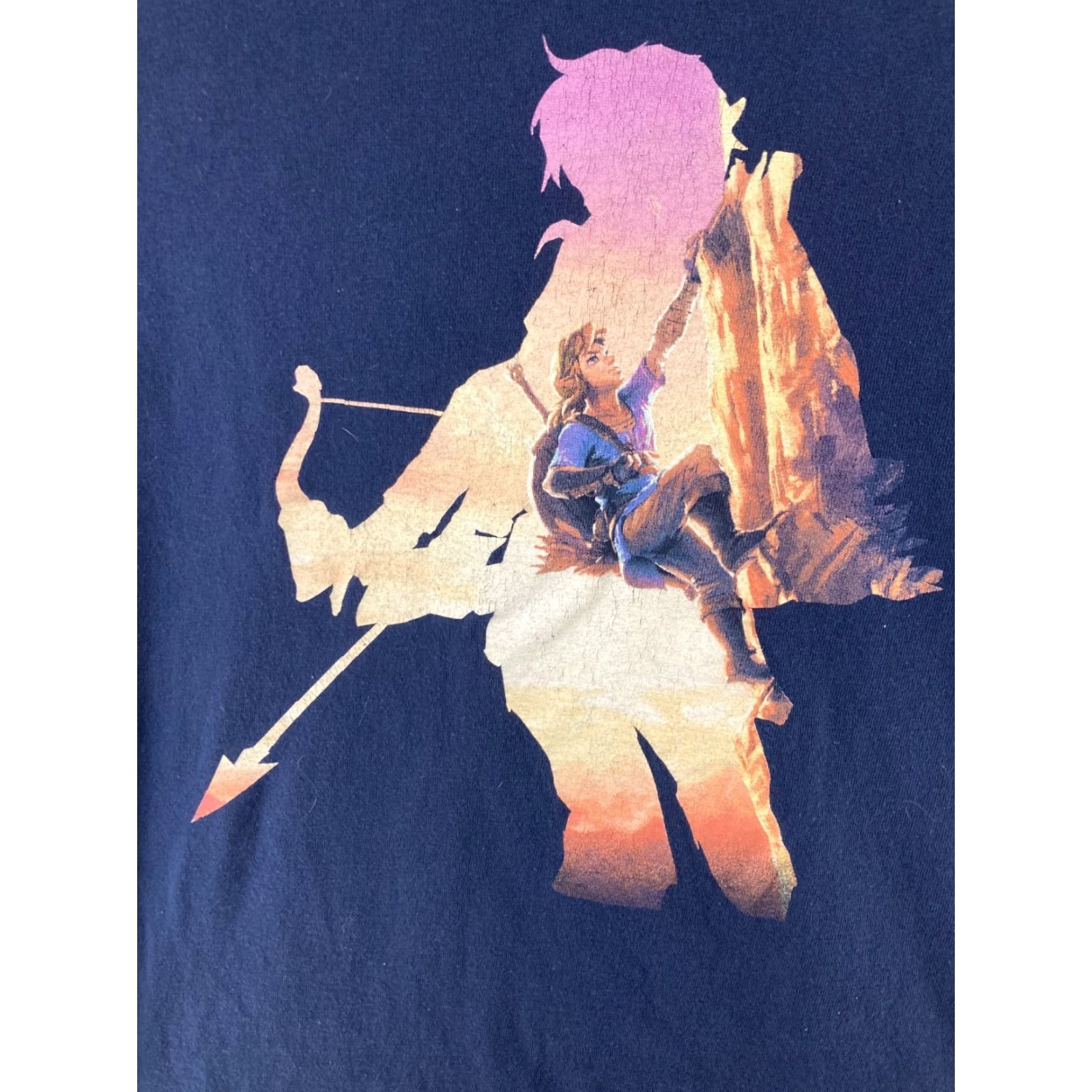 Vintage Zelda TShirt XL Blue Breath Of The Wind Gaming Shirt Mens Graphic Print Crew Neck Short Sleeve Jersey Cotton Size US XL / EU 56 / 4 - 2 Thumbnail
