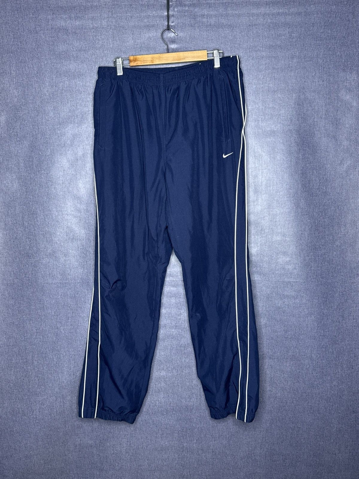 Nike Vintage Nike Nylon Track Pants Double Swoosh Drill Y2K Size US 36 / EU 52 - 1 Thumbnail