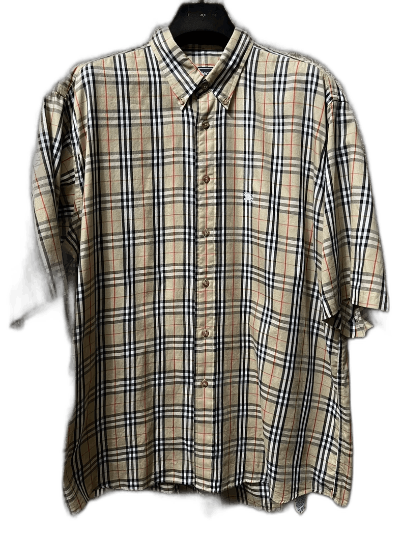 Burberry Burberry Men's Short Sleeve Plaid Shirt Size US L / EU 52-54 / 3 - 1 Thumbnail