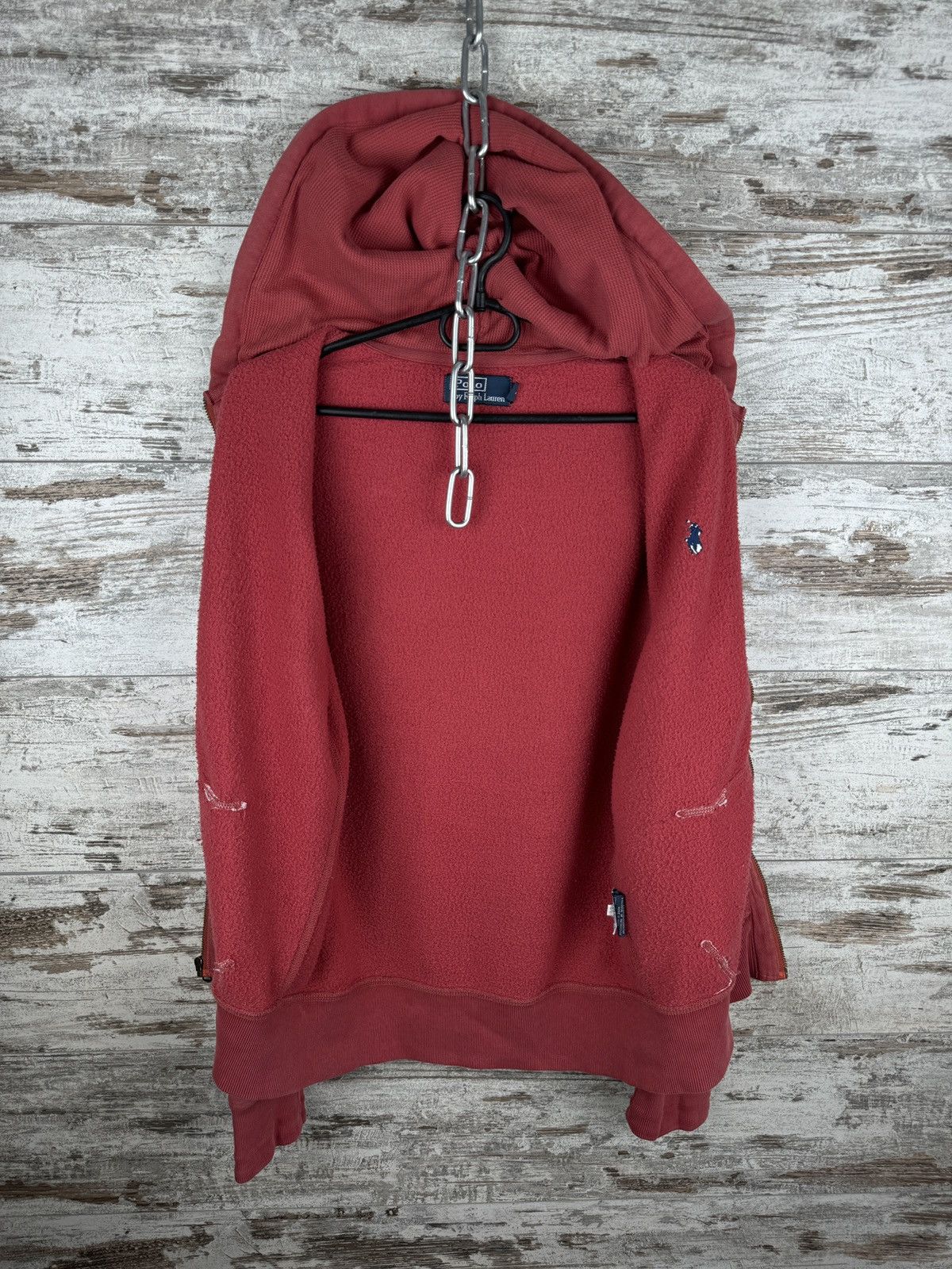 Polo Ralph Lauren Mens Vintage Polo Ralph Lauren zip hoodie pink rare rugby Size US S / EU 44-46 / 1 - 14 Thumbnail