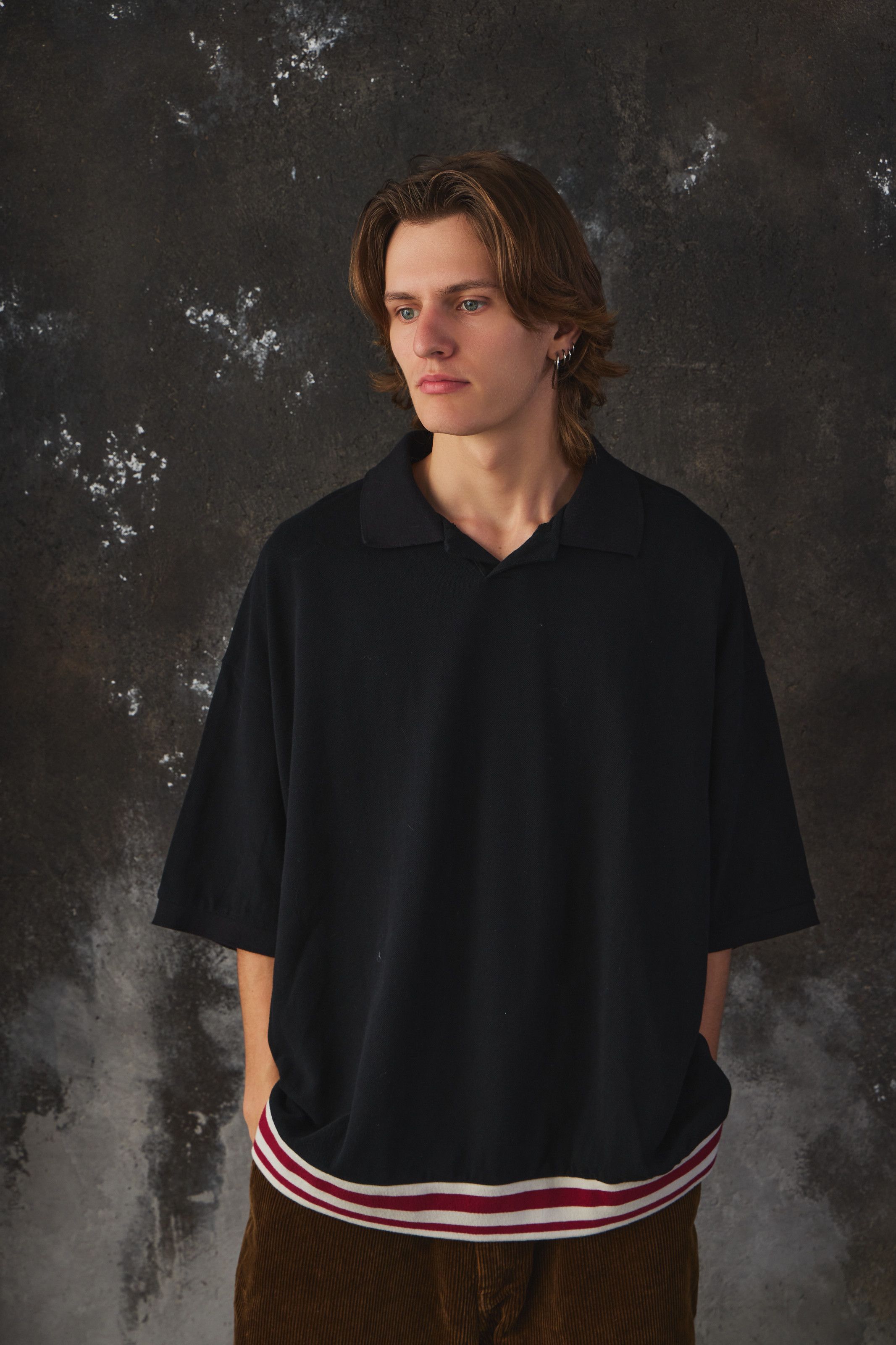 Other Name. Indian Cotton Kanoko Big Polo Shirt Black Size US M / EU 48-50 / 2 - 1 Thumbnail