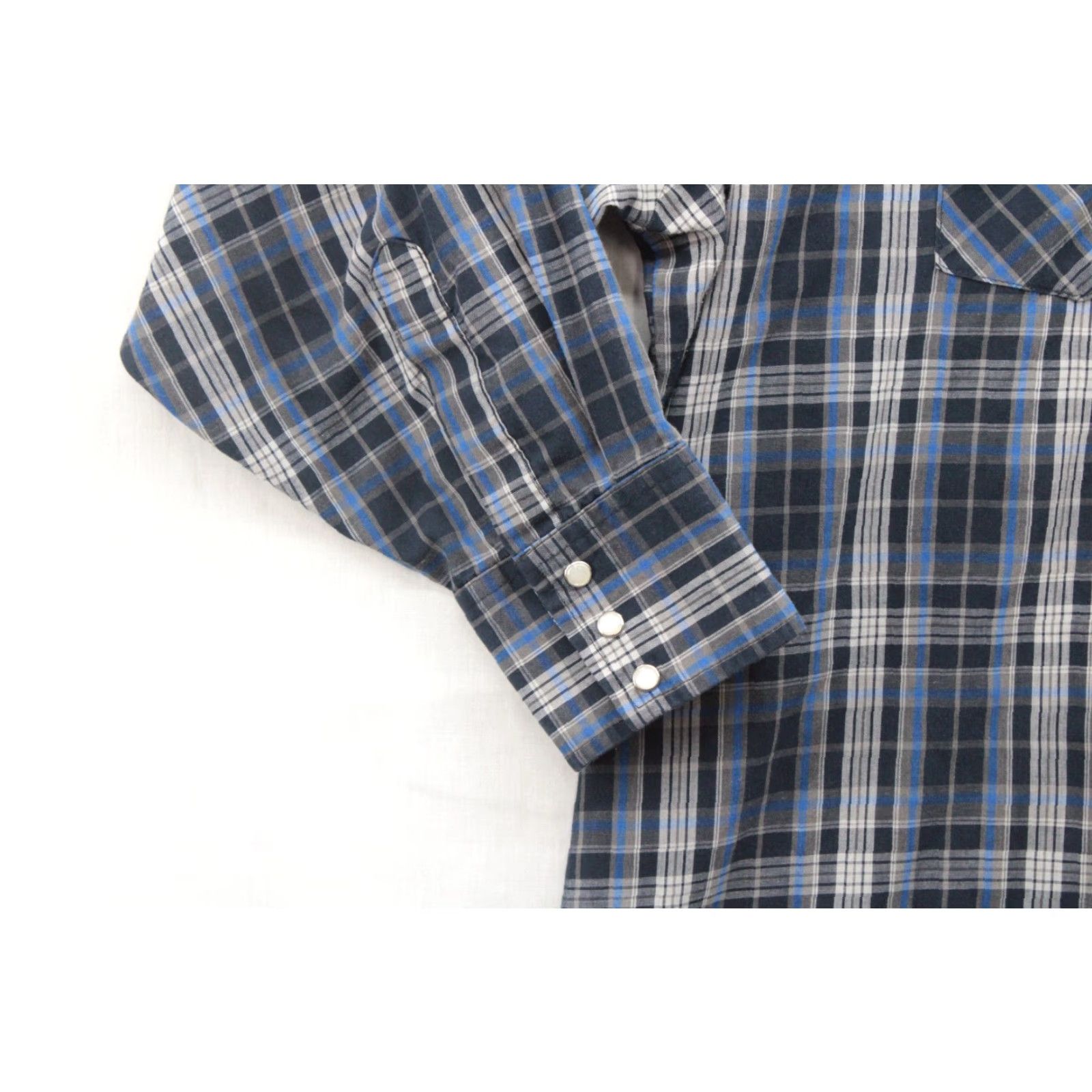 Vintage VINTAGE Plains Western Wear Pearl Snap Shirt Big Man 3X Blue Plaid Long Sleeve Men Size US XXL / EU 58 / 5 - 5 Thumbnail