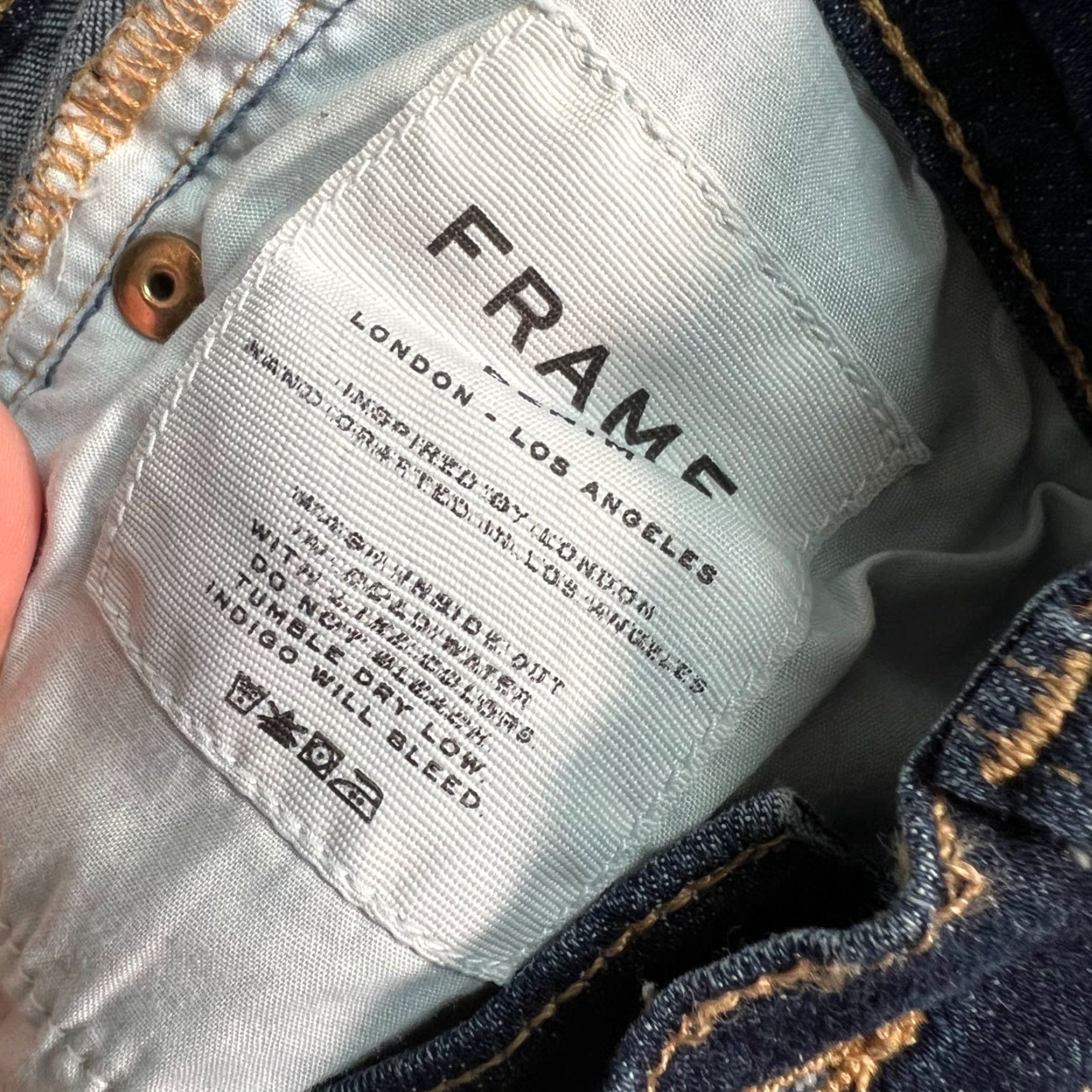 Frame FRAME Le Skinny De Jeanne Jeans Women 25 Dark Wash Mid-Rise Skinny Denim 5-Pocket Stretch Slim Regular Size Type Blue Size 42" / US 20 - 5 Thumbnail
