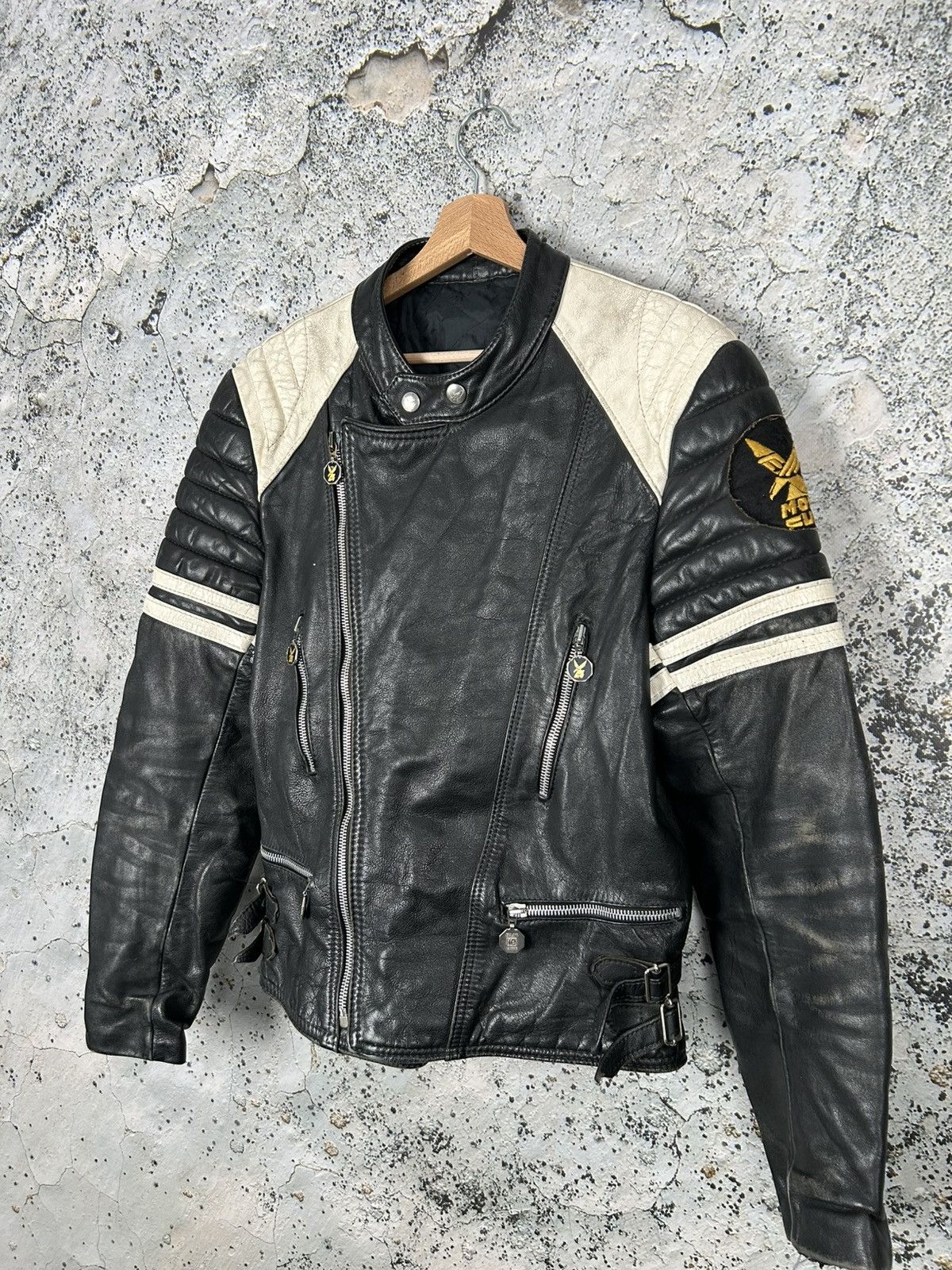 Genuine Leather Vintage Moto Cuir Genuine Leather Racing Jacket Avant Garde Size US S / EU 44-46 / 1 - 2 Thumbnail