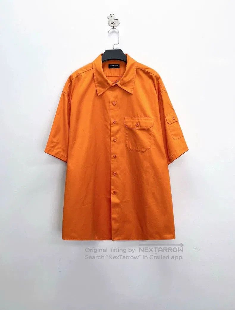Balenciaga Balenciaga Orange Oversized Shirt Jacket. Size US M / EU 48-50 / 2 - 1 Thumbnail