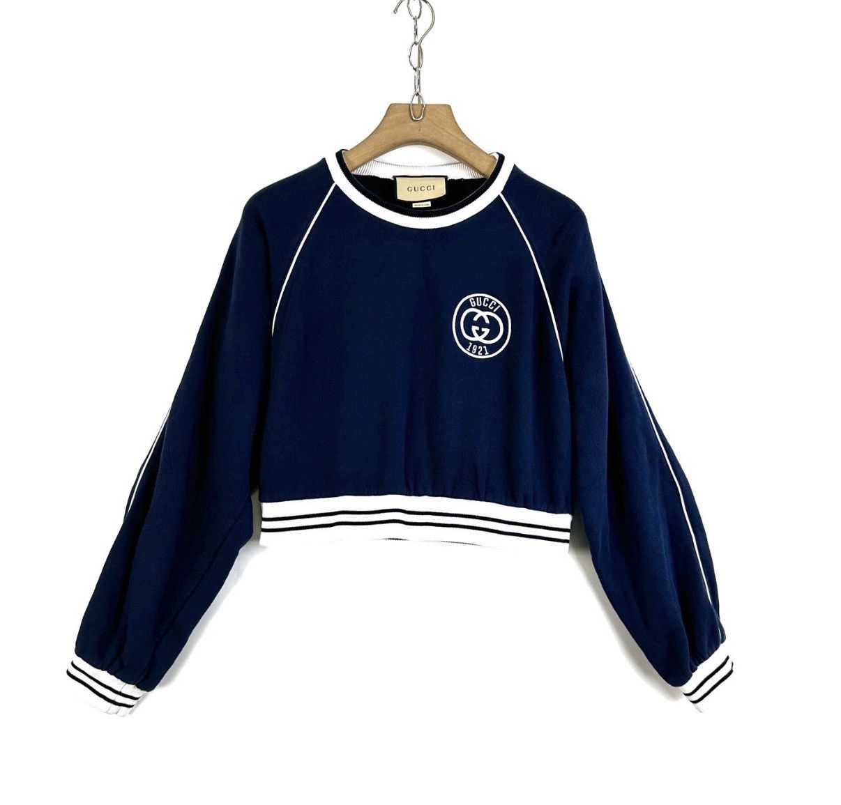 Gucci Gucci / Women's Navy Blue Crew Neck Sweatshirt K12 Size M / US 6-8 / IT 42-44 - 1 Thumbnail