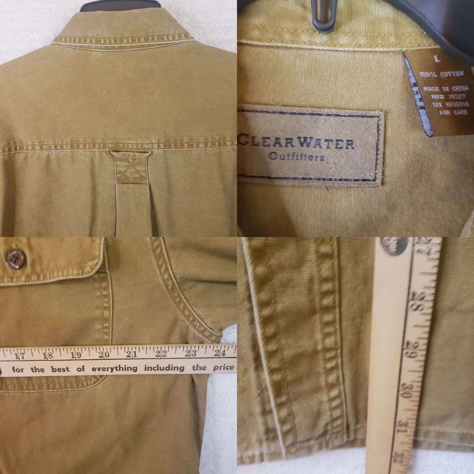 Vintage Clearwater Outfitters Shirt Men's Tan Brown Canvas Long Sleeve Rugged Outdoors Shirt Size US L / EU 52-54 / 3 - 9 Thumbnail