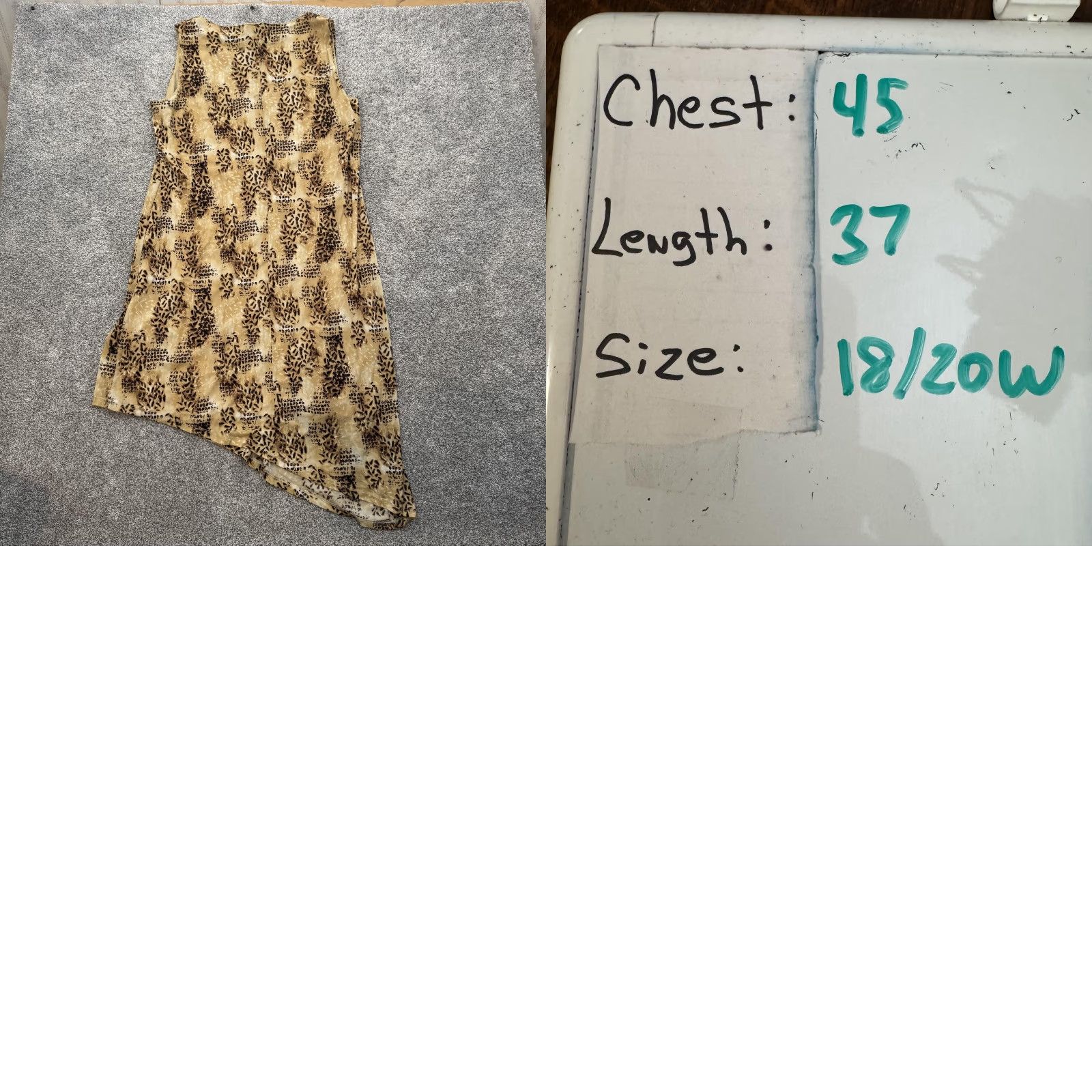 George Boho Chic Dress 18W/20W Leopard Print Abstract Asymmetrical Artsy Y2K Evening Size XXL / US 16-18 / IT 52-54 - 8 Thumbnail