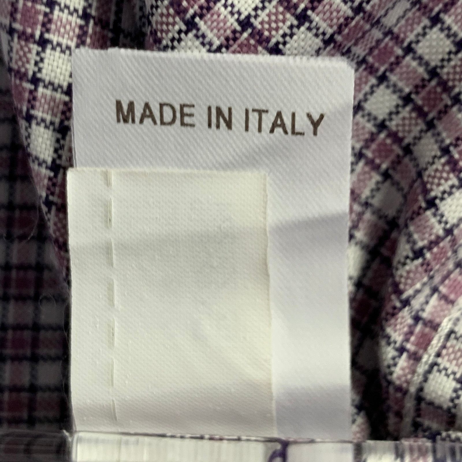 Brunello Cucinelli XL Purple White Checkered Cotton Slim Fit Long Sleeve Shirt Size US XL / EU 56 / 4 - 8 Thumbnail