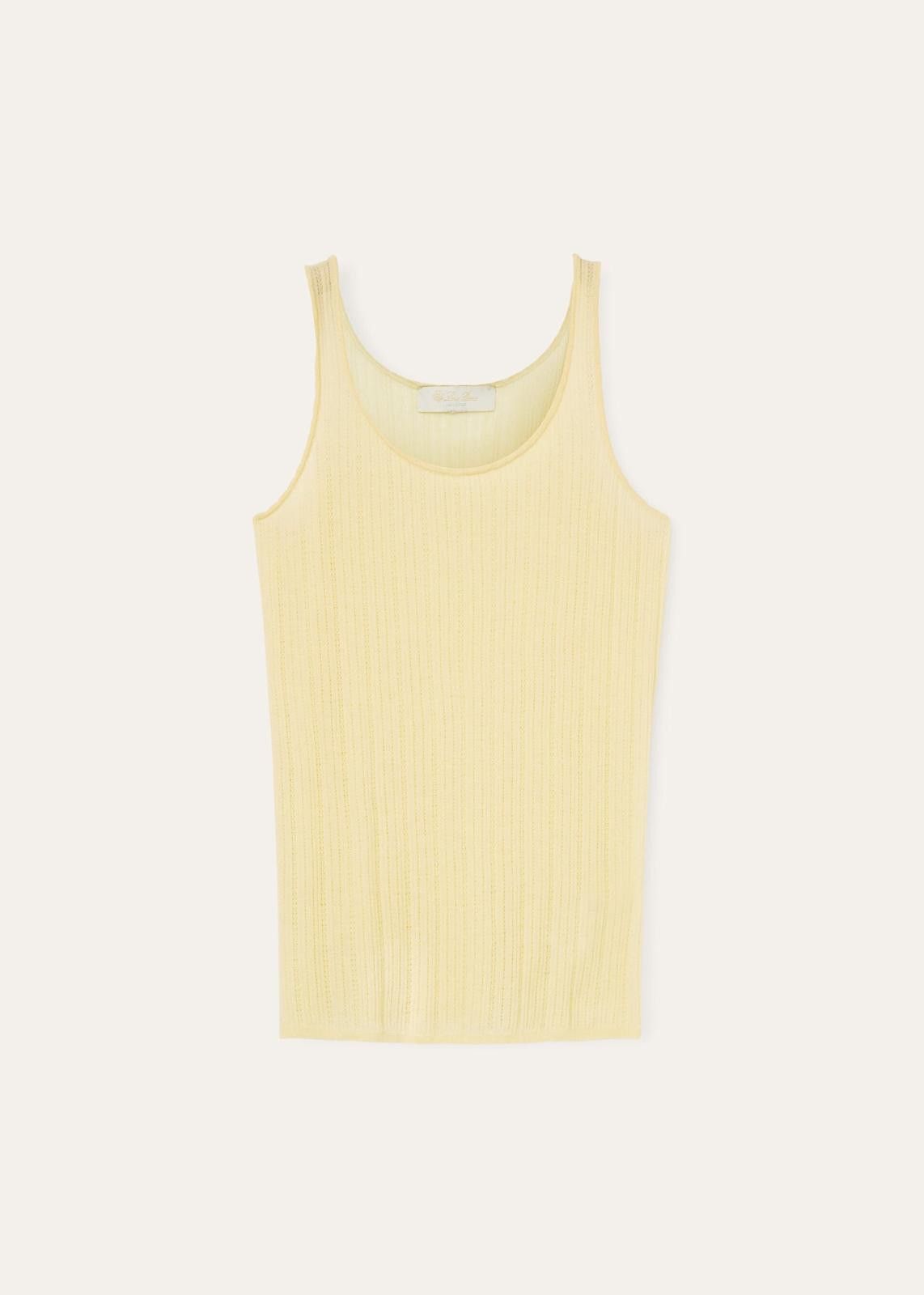 Loro Piana o1srvl11e0425 FAN6382 Cocooning Tank Top in Yellow Size S / US 4 / IT 40 - 1 Thumbnail