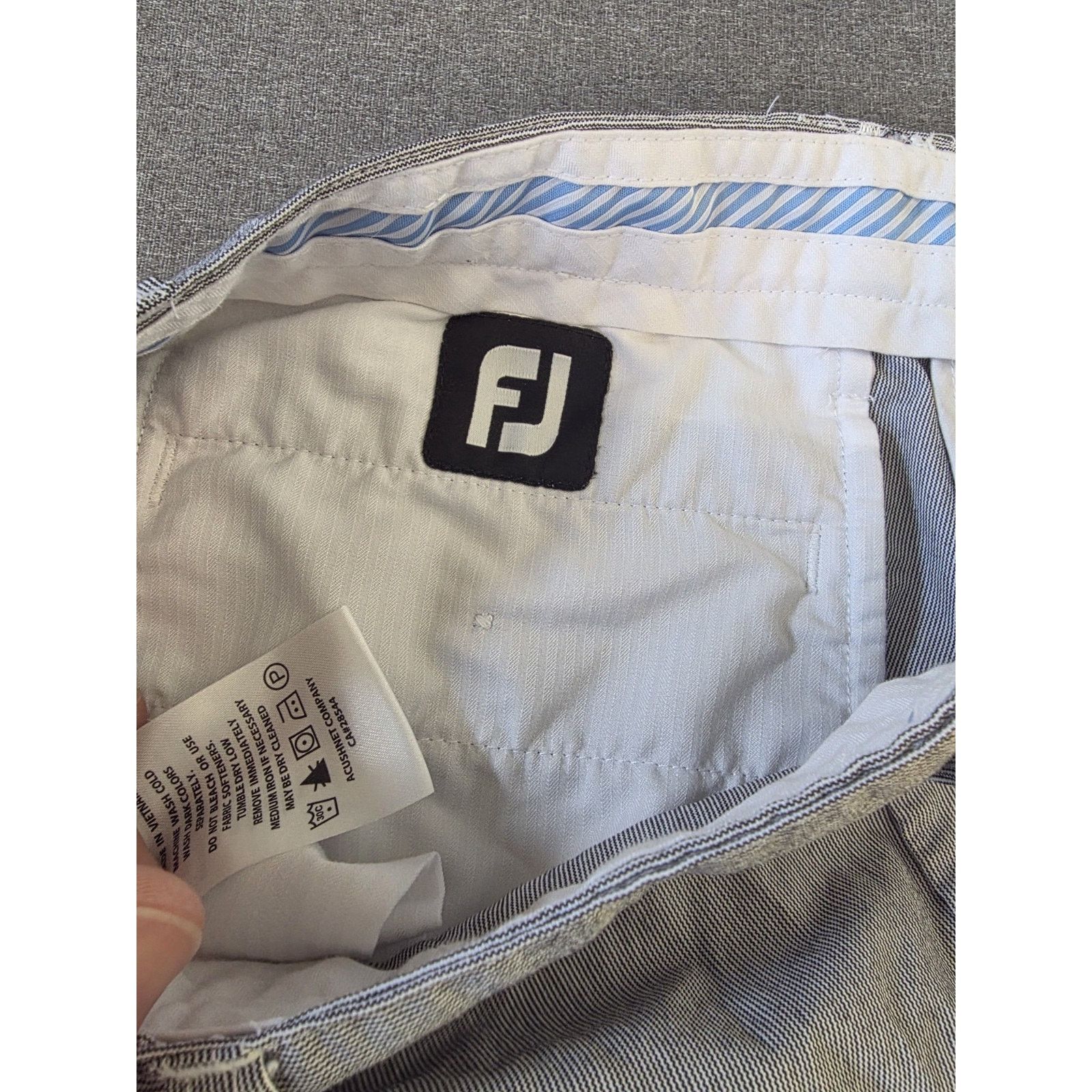 Footjoy FootJoy Mens 38 Blue White Micro Stripe Performance Golf Size US 38 / EU 54 - 6 Thumbnail