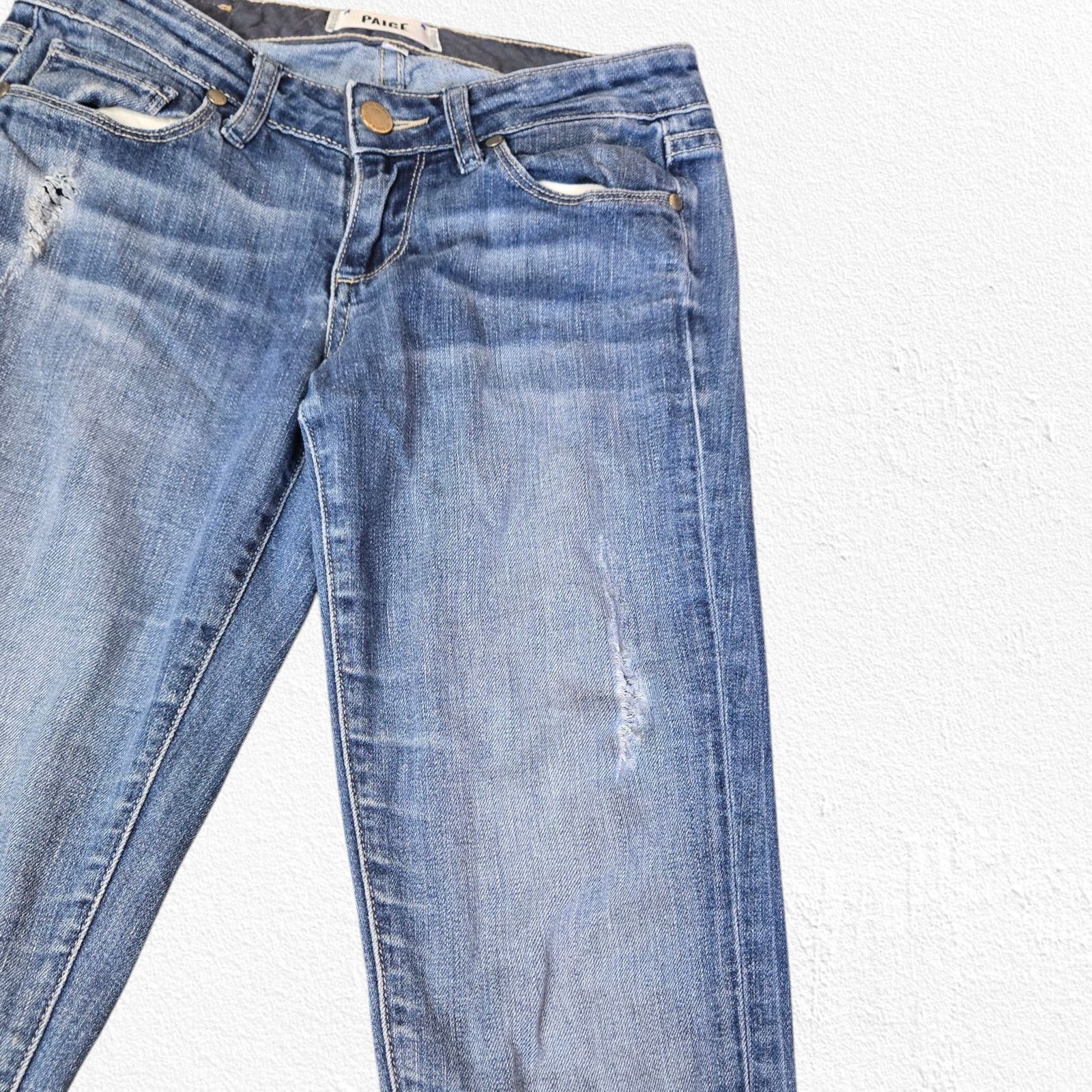 Paige PAIGE Distressed Low Rise Jimmy Jimmy Skinny Jeans Size 22 Size 24" / US 00 / IT 34 - 7 Thumbnail