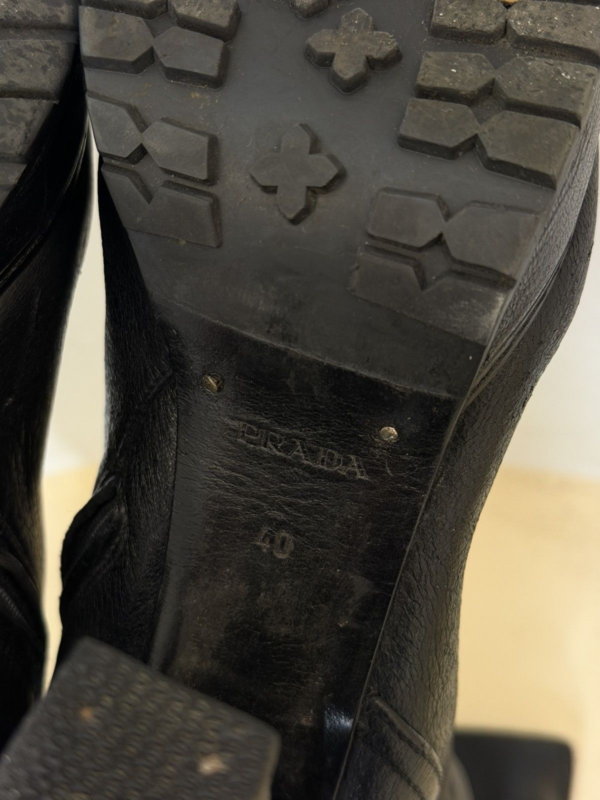 Prada Vintage 00s Prada Leather High Boots Black Woman‘s Size 40 Size US 10 / IT 40 - 5 Thumbnail