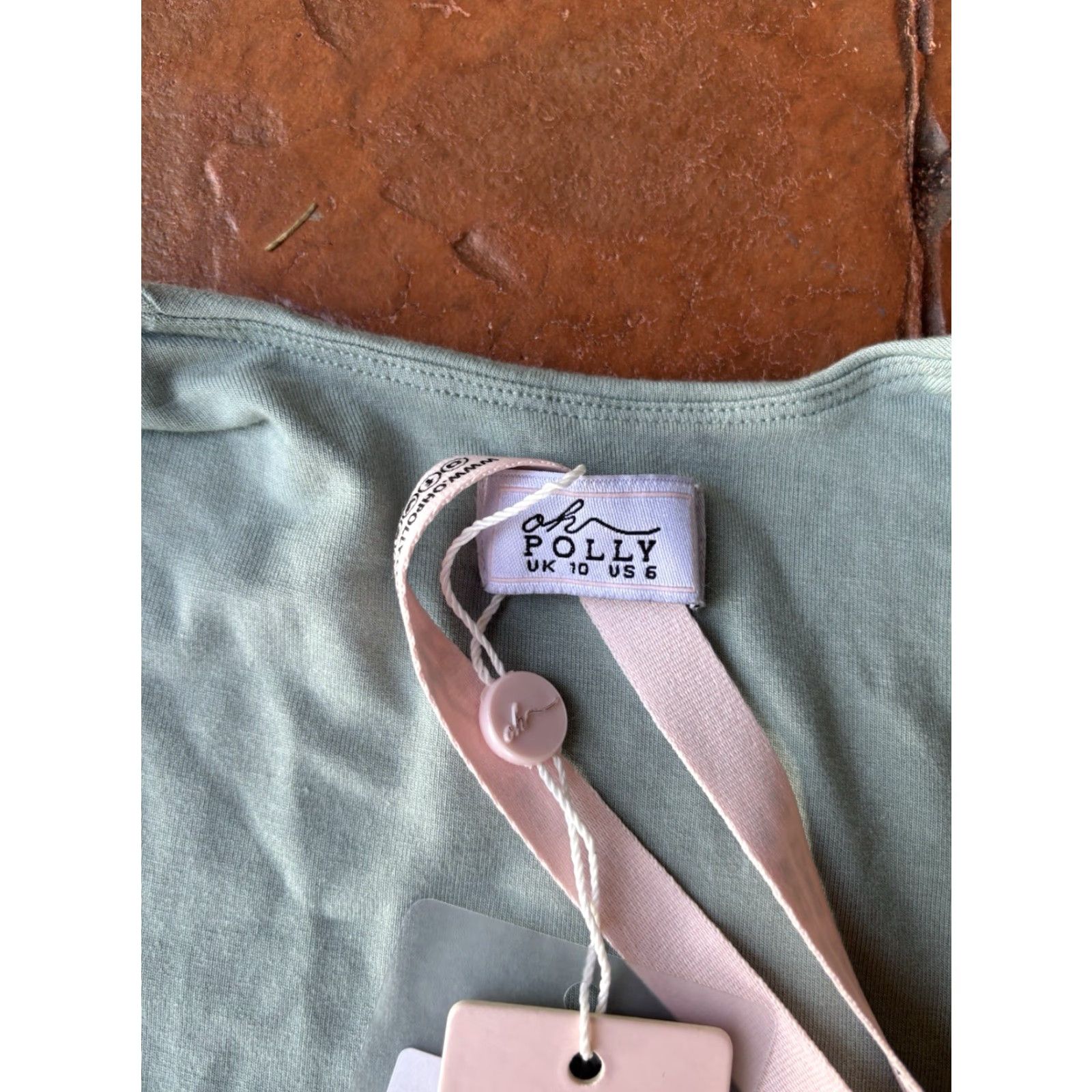 Vintage NWT Oh Polly One Piece Romper Jumpsuit Women’s 6 Sage Green Sleeveless Round Neck Casual Romper Size 28" / US 6 / IT 42 - 2 Thumbnail