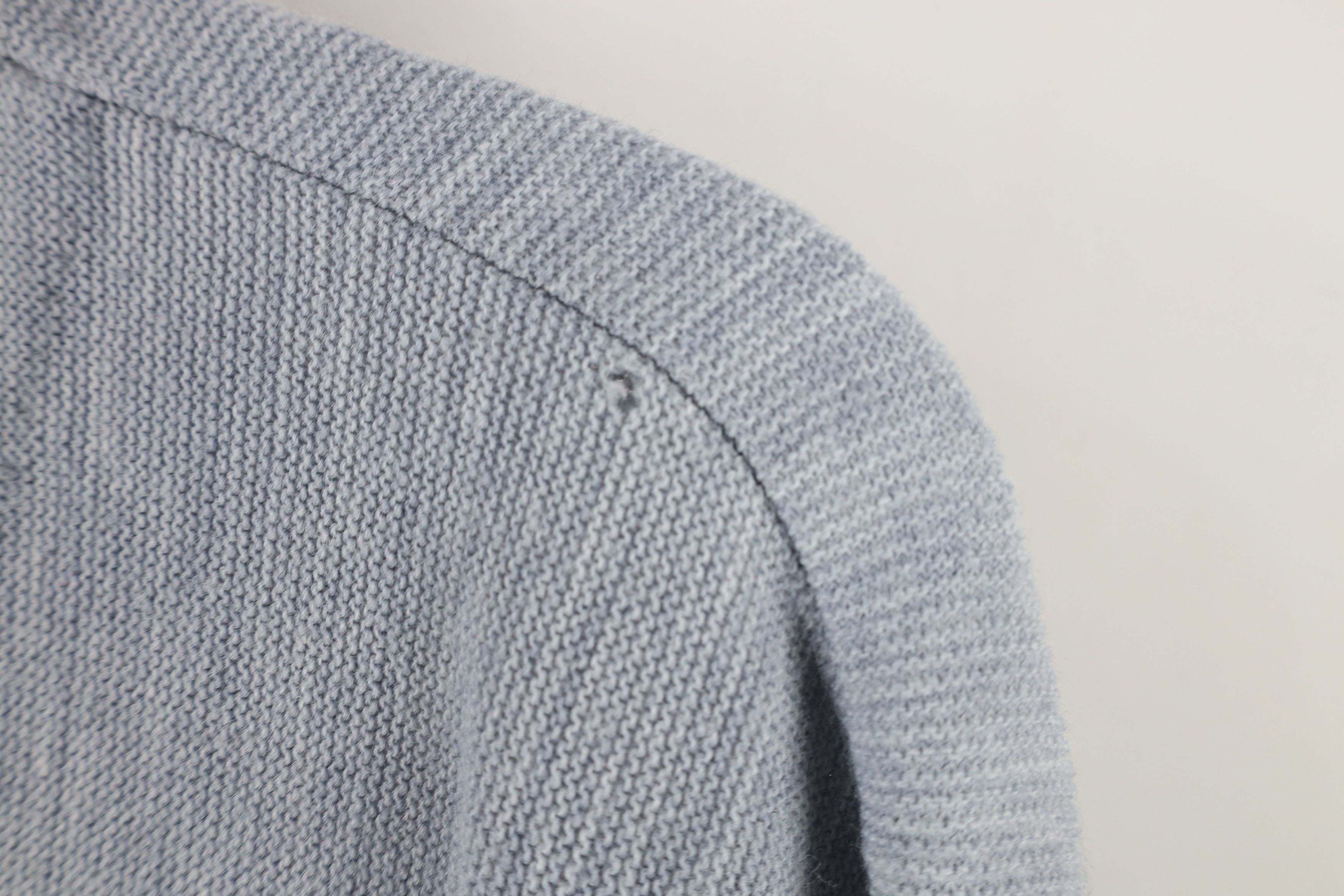 Vintage Vintage 90s Streetwear Blank Knit Cardigan Sweater Gray USA Size US L / EU 52-54 / 3 - 5 Thumbnail